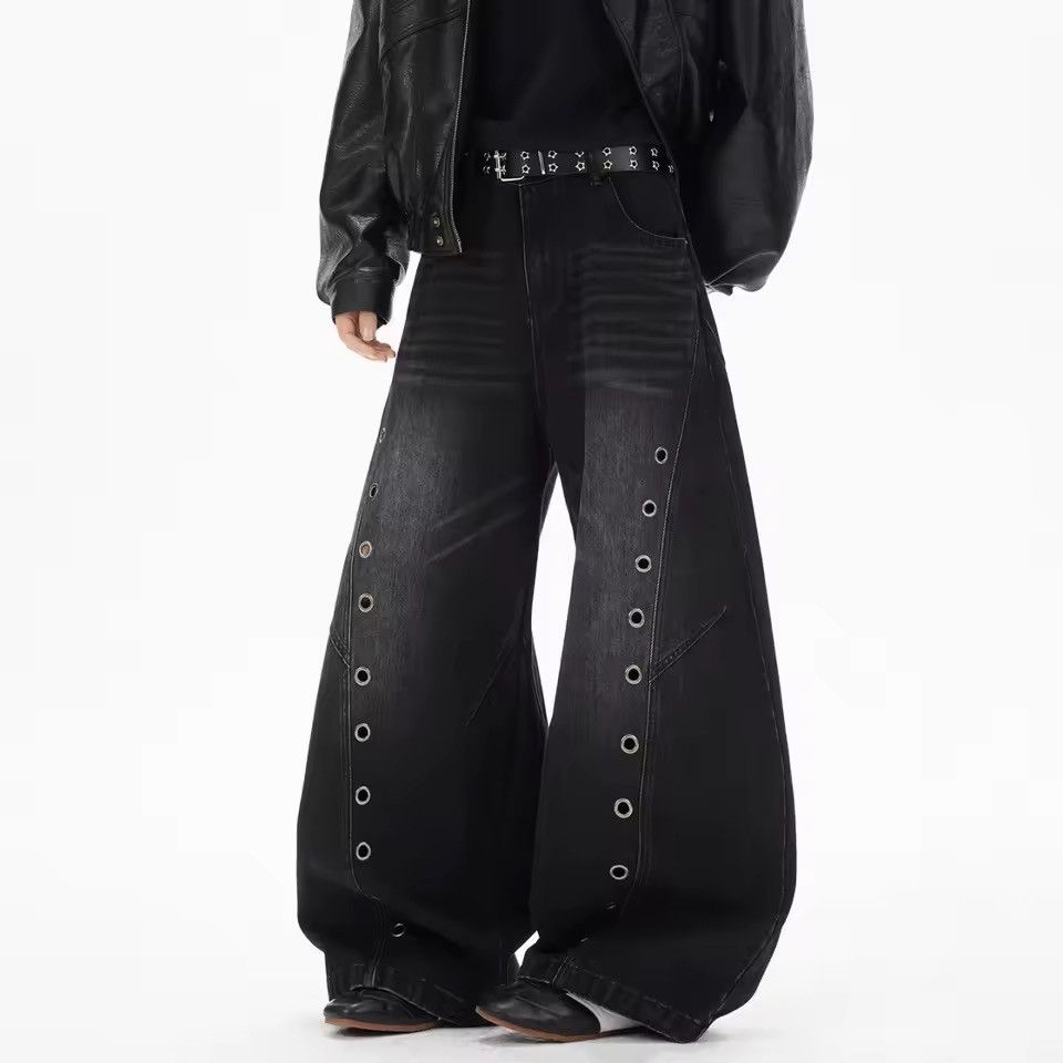 Jean Washed Designer Y2k Wide Leg Baggy Jeans Trousers Size US 32 / EU 48 - 1 Thumbnail