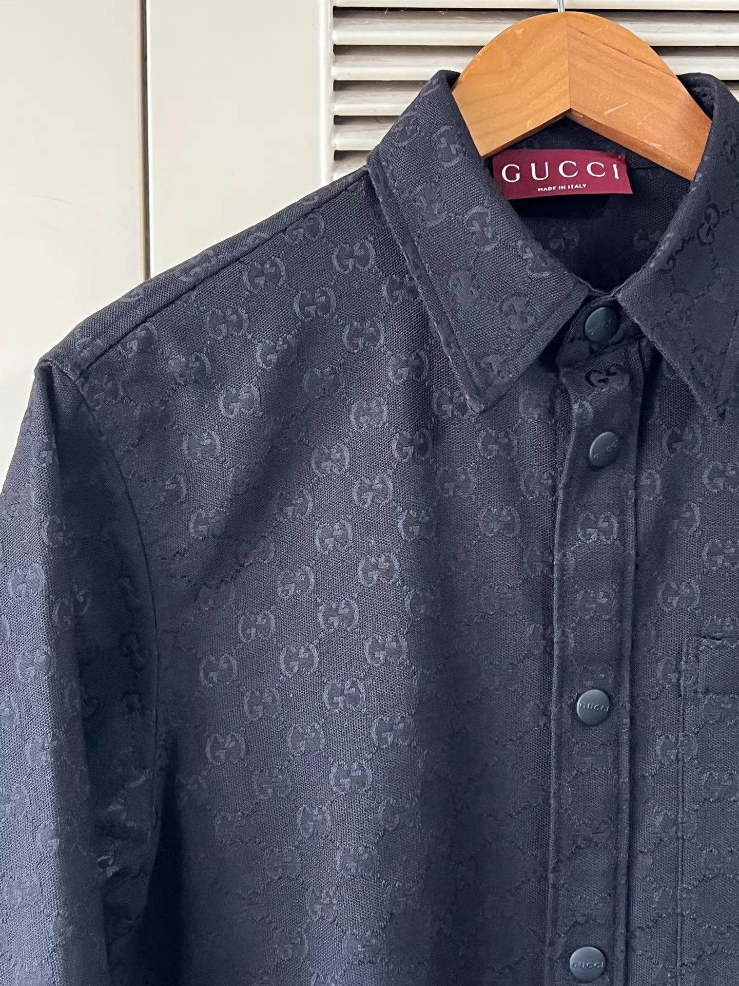 Gucci Gucci Men's Monogram Collared Shacket 42 Size US XS / EU 42 / 0 - 4 Thumbnail