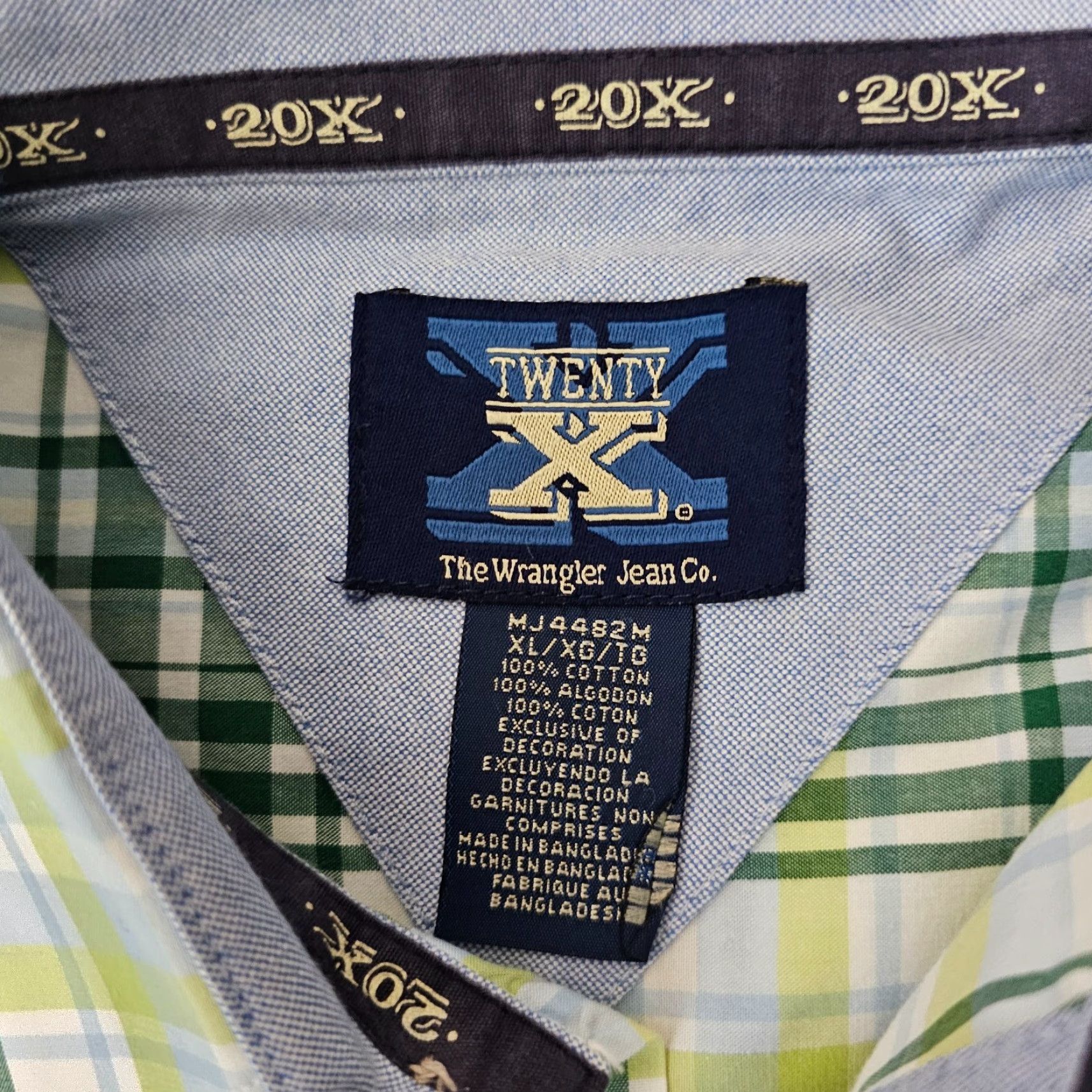 Wrangler Vintage Wrangler Twenty X Shirt Men's Long Sleeve Plaid Western Cowboy Rodeo XL Size US XL / EU 56 / 4 - 2 Thumbnail