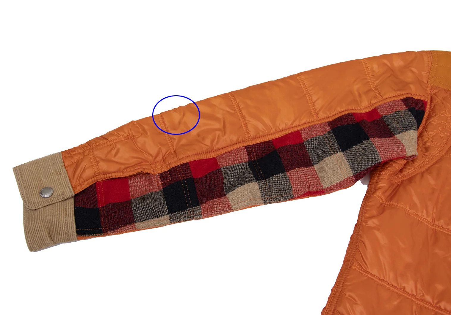 Junya Watanabe Quilted Hybrid Shirt Jacket in Orange, Size XS Size US XS / EU 42 / 0 - 14 Thumbnail