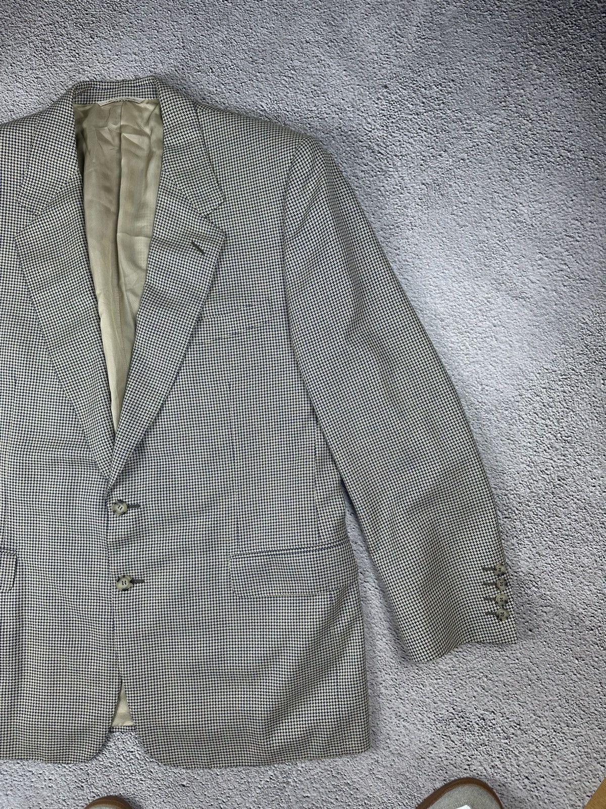 Canali × Vintage Canali Milano Vintage Check Wool-Silk Blazer Old Money Style Size 54R - 4 Thumbnail