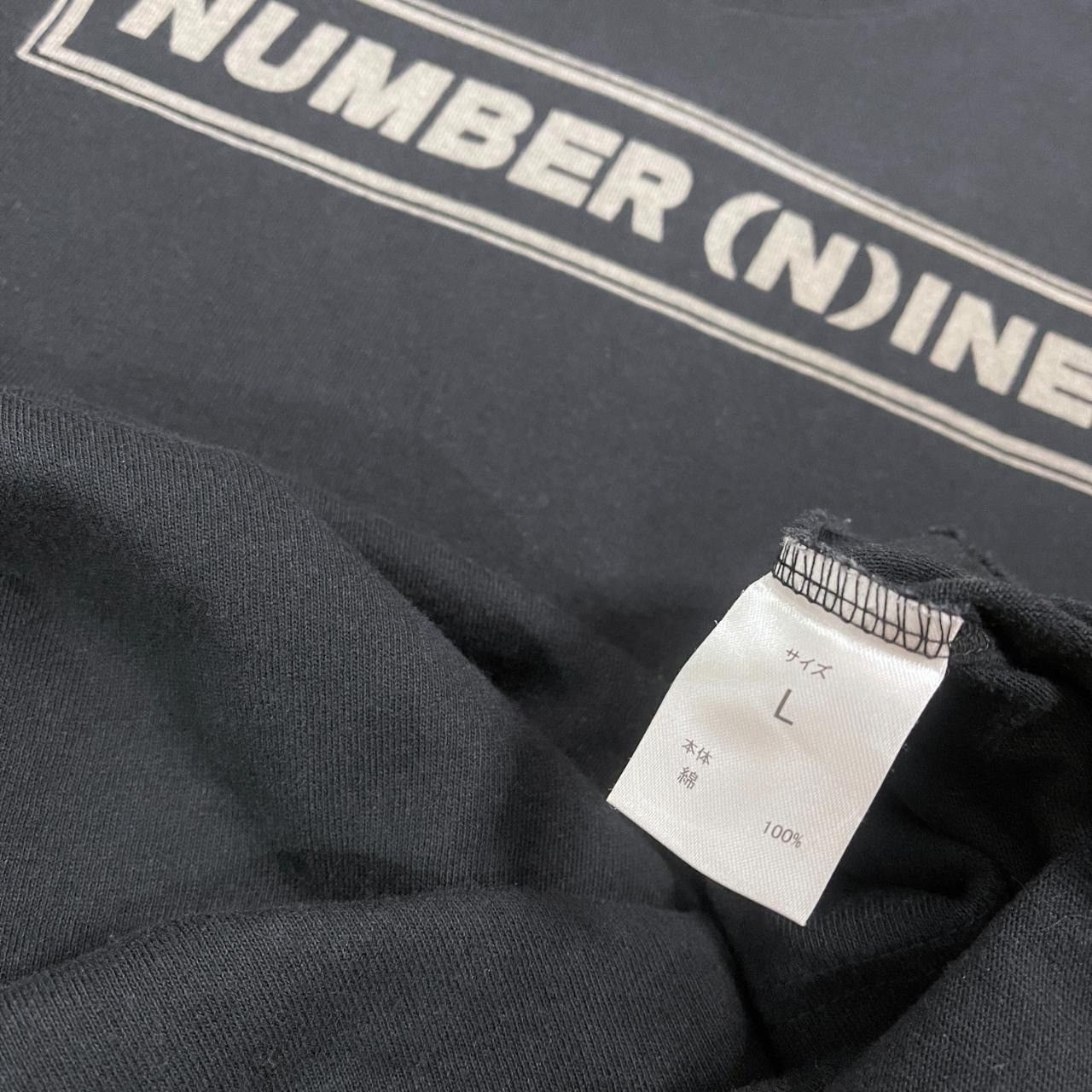 Number (N)ine Number (N)ine Denim V-Neck Tee – Black/Grey Spellout Size US M / EU 48-50 / 2 - 4 Thumbnail