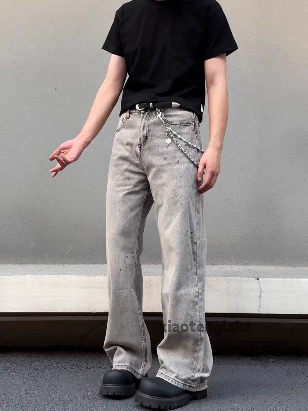 Jean × Vintage washed faded utility stain paint punk grunge flared jeans Size US 30 / EU 46 - 4 Thumbnail