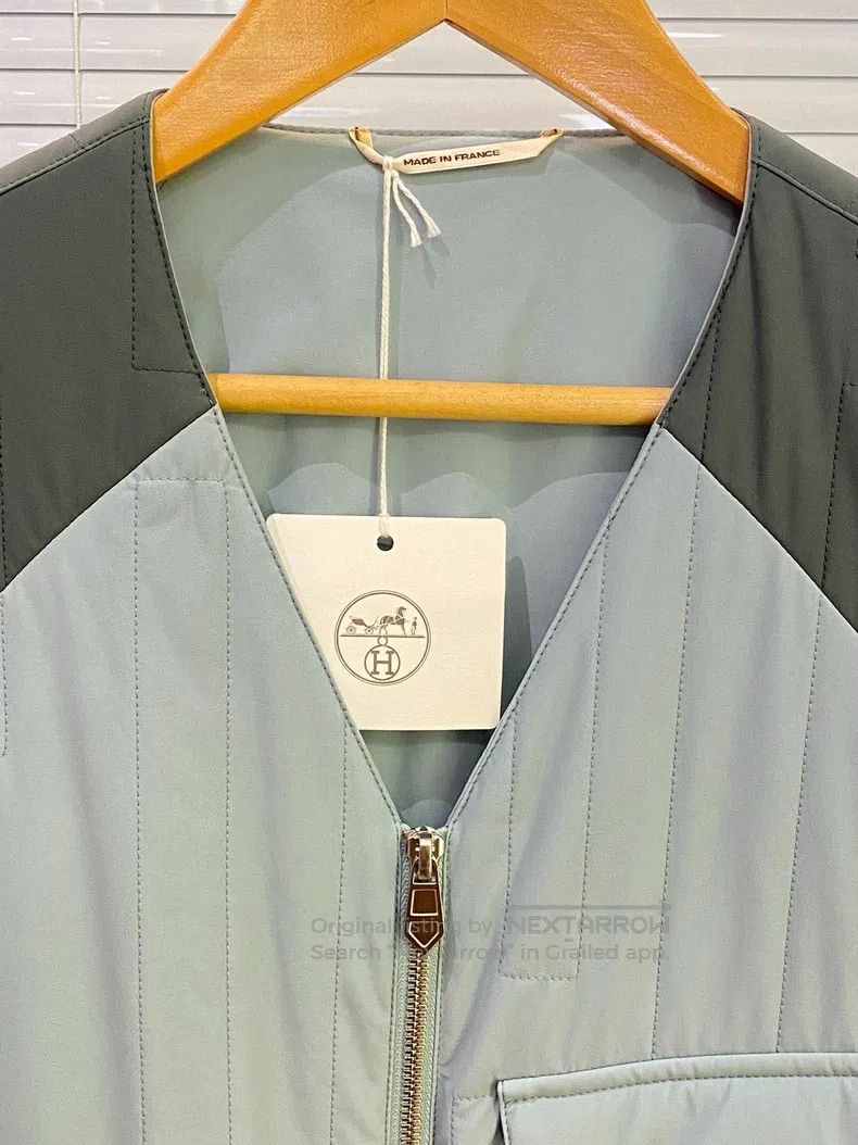 Hermes Hermes Patchwork zipper V-neck vest, color block design, l Size US S / EU 44-46 / 1 - 3 Thumbnail
