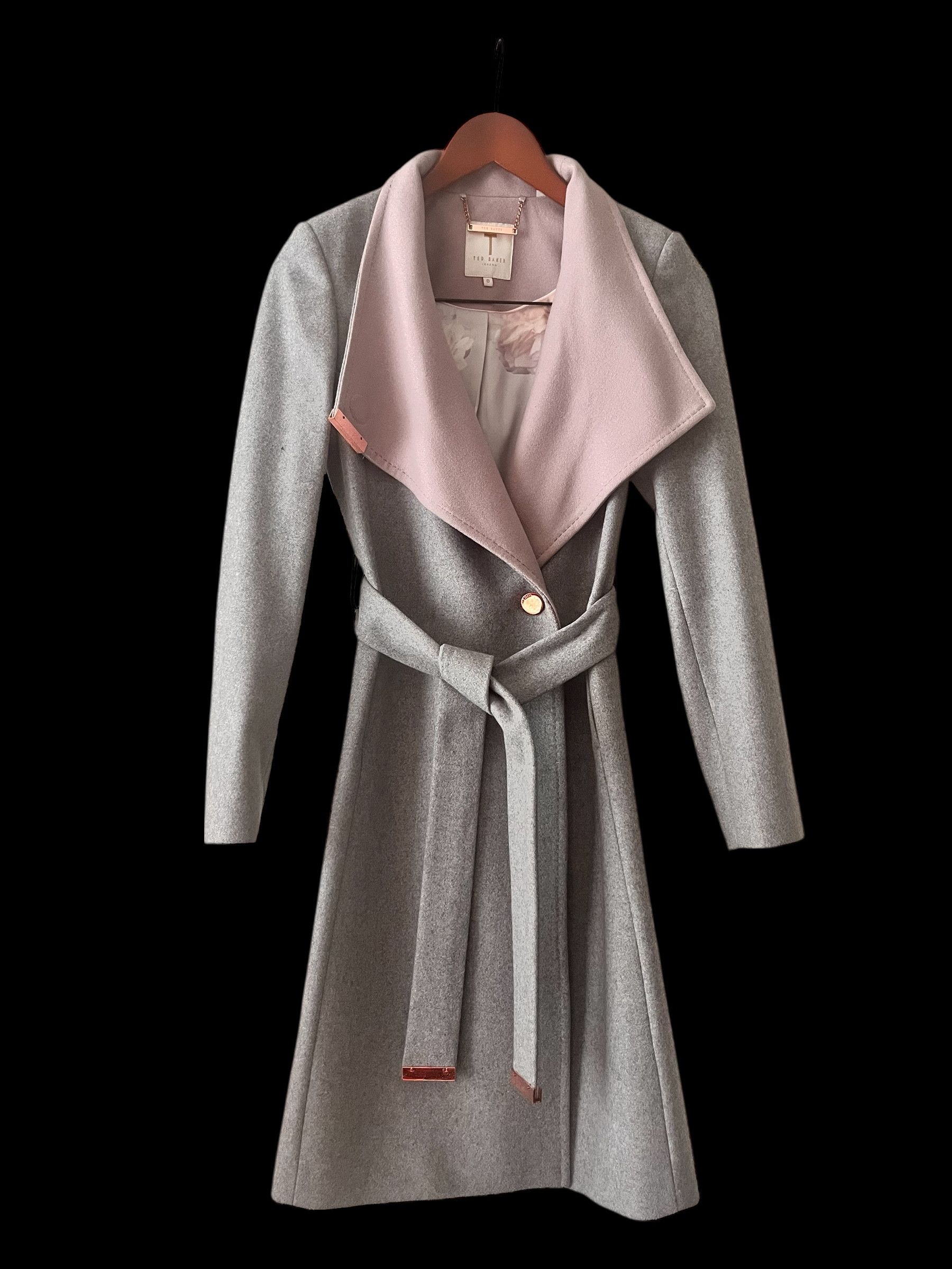 Ted Baker Wrap grey coat with magnet Size XS / US 0-2 / IT 36-38 - 1 Thumbnail