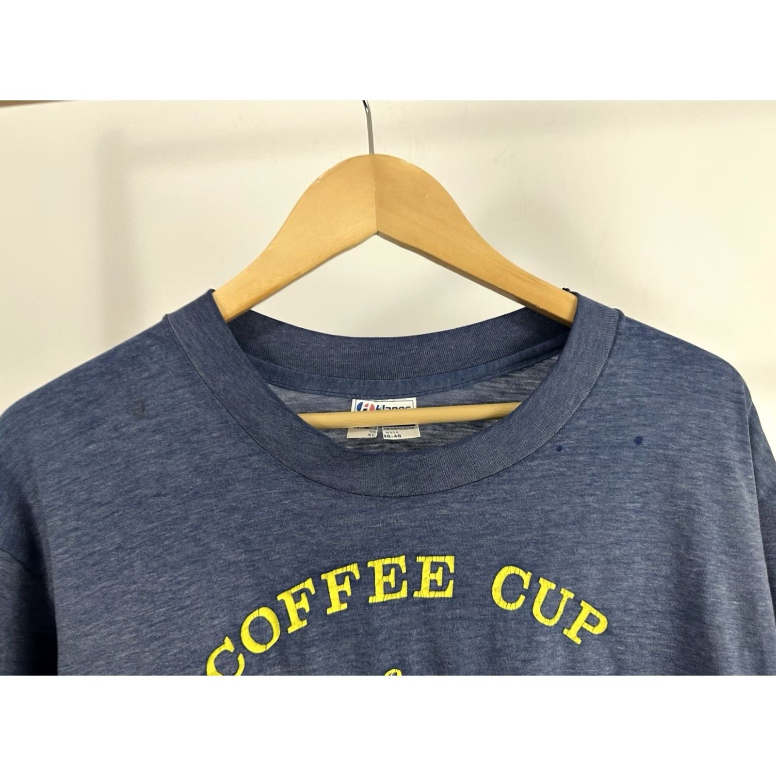 Hanes VTG 80s Coffee Cup Campers Hike Caffeine Paper Thin Burnout Worn T-Shirt XL Hanes Brown Mens T-Shirt Burnout 80s Camping Hiking Size US XL / EU 56 / 4 - 6 Thumbnail
