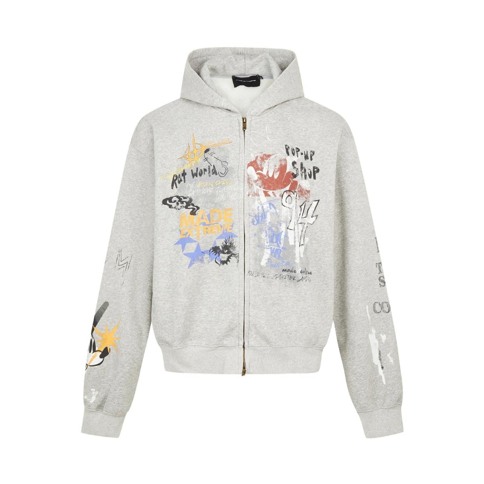 Other Statement Graffiti Paint Splash Print Hoodie Full Zip-Up Size US M / EU 48-50 / 2 - 4 Thumbnail