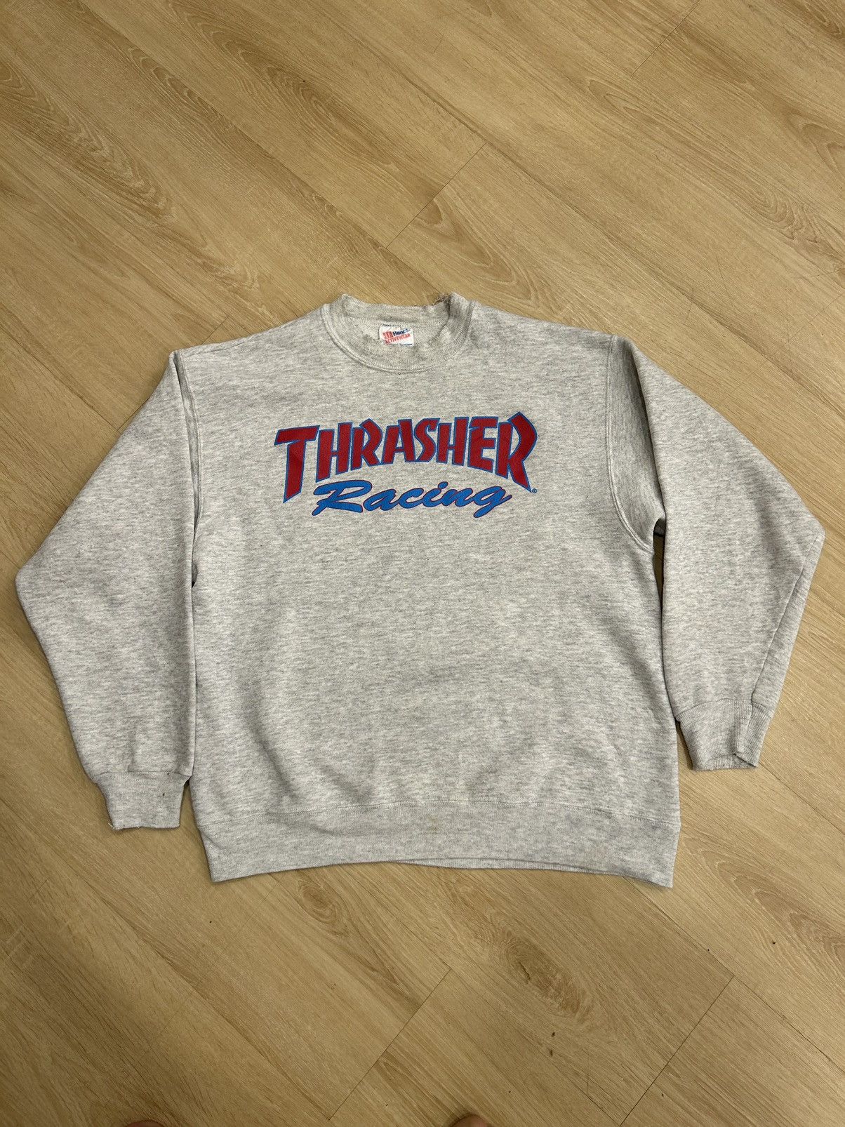 Thrasher VINTAGE 90s THRASHER RACING CREW NECK SWEATSHIRT