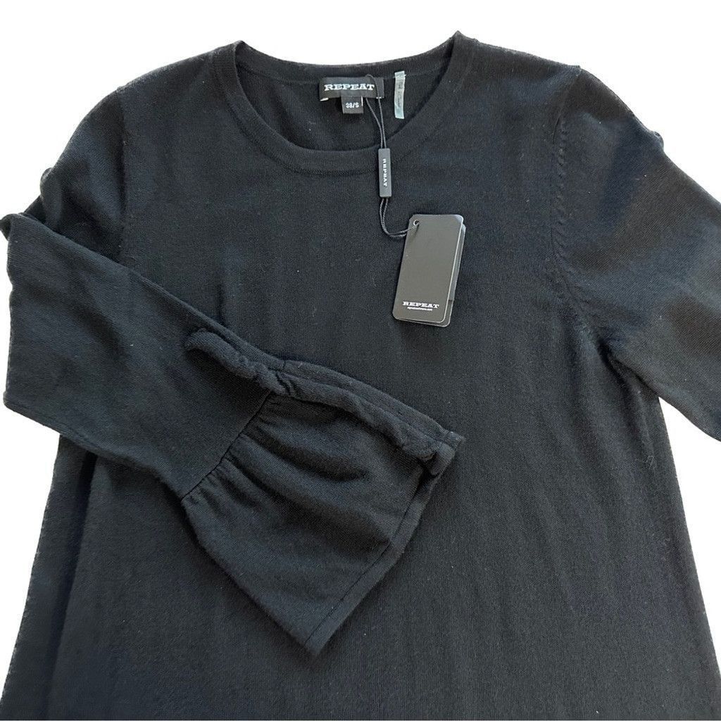 Other New Repeat Merino Wool Black Midi Sweater Dress S 38 Size S / US 4 / IT 40 - 5 Thumbnail