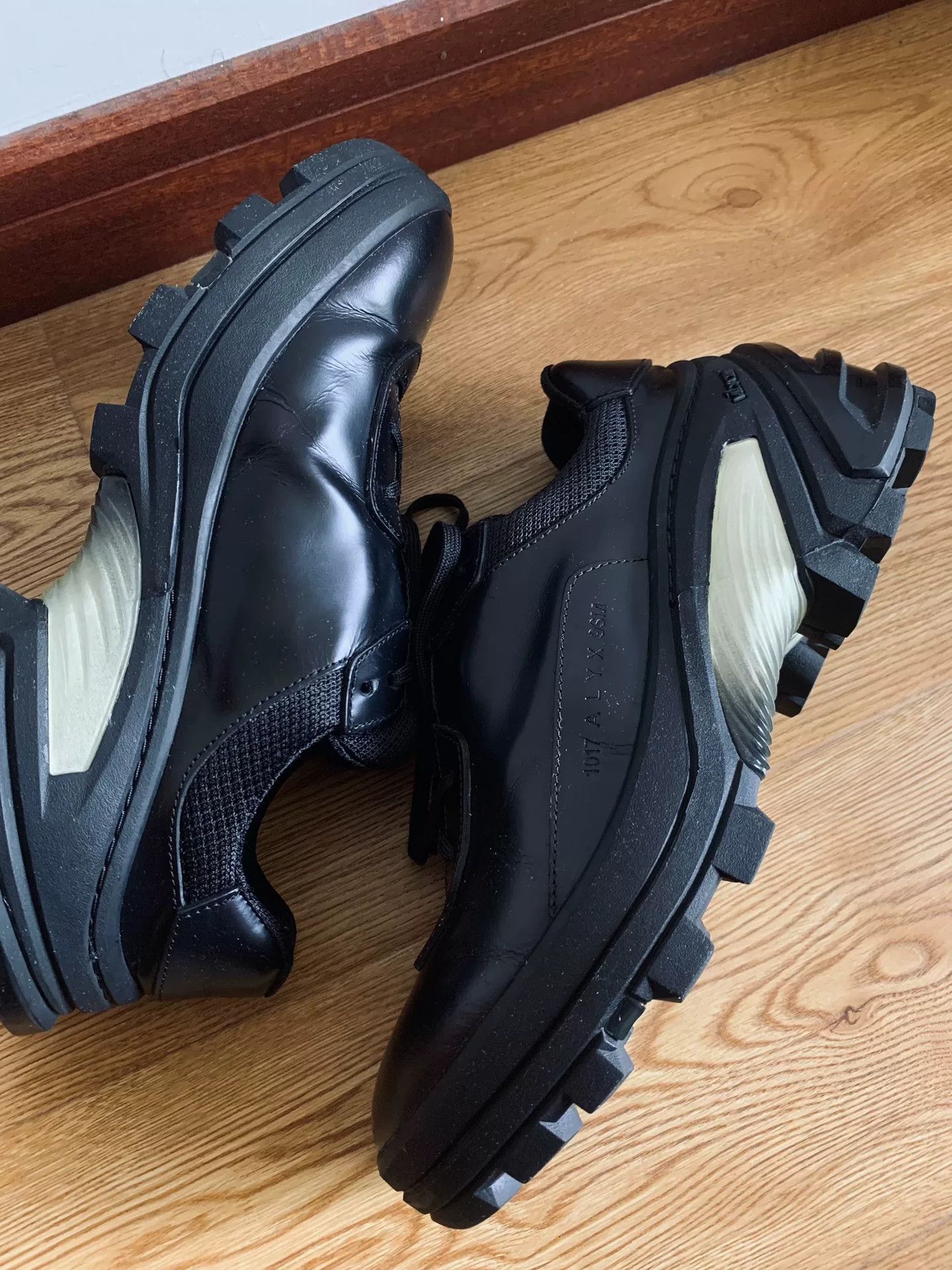 1017 ALYX 9SM 1017 Alyx 9SM Black Leather Derby Sneakers Size US 8 / EU 41 - 1 Thumbnail