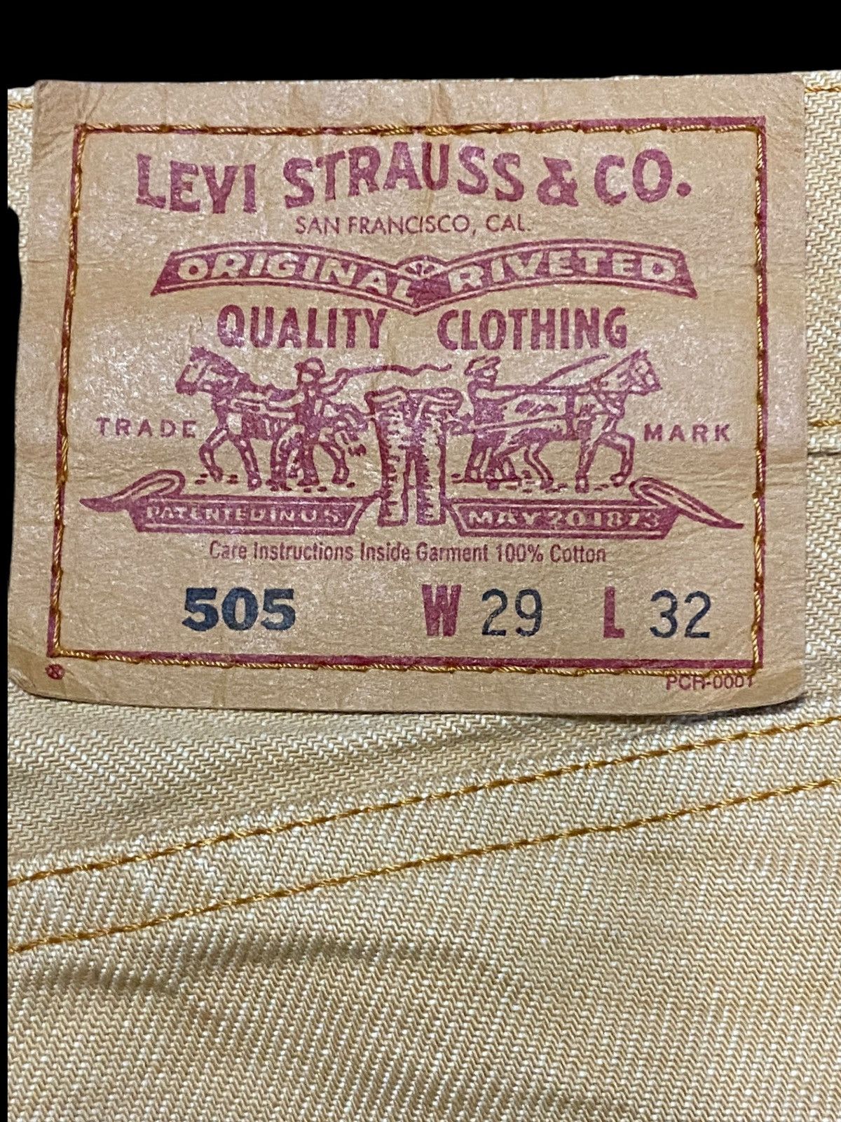 Levi's Levi's 505 cream denim jeans with a unique Size US 30 / EU 46 - 13 Thumbnail