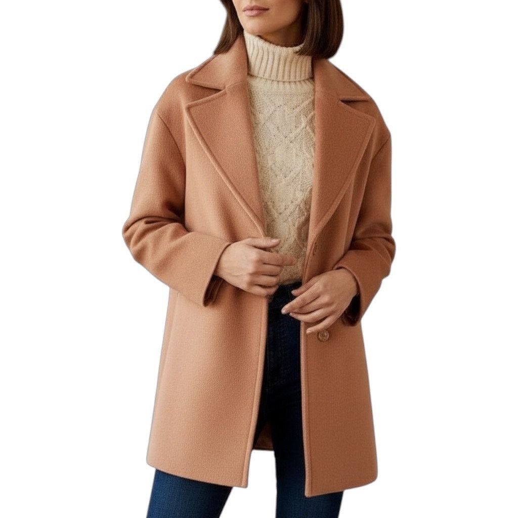 Express Express Wool Blend Cocoon Coat Snap Button Camel Tan Size L Size L / US 10 / IT 46 - 10 Thumbnail
