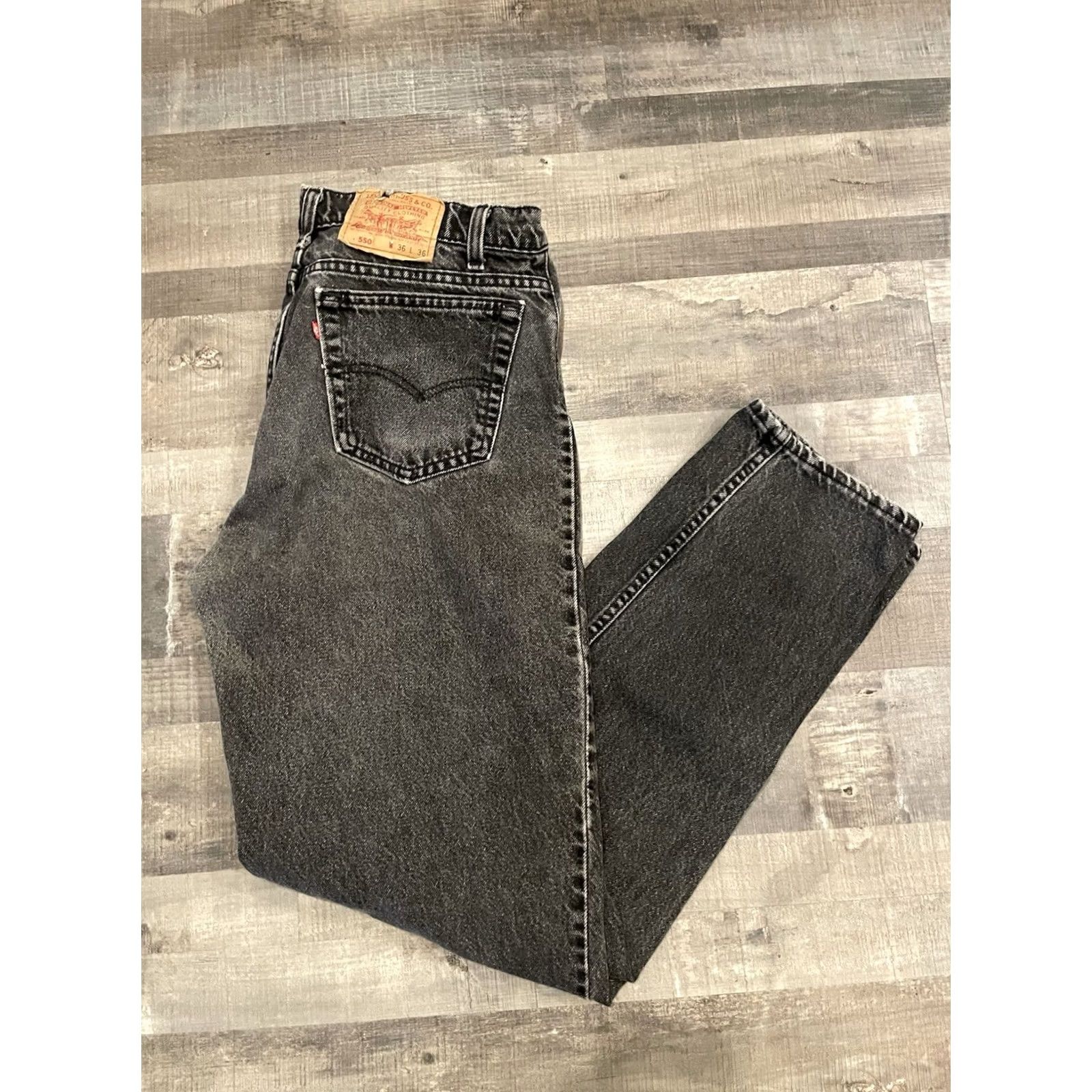 Levi's Levi's 550 Jeans Black 34x34 Regular Mens Relaxed Fit 90s Vintage style Denim Relaxed 5-Pocket 34 Inseam Levis 500 Series Mexico Vintage: No Size US 34 / EU 50 - 2 Thumbnail