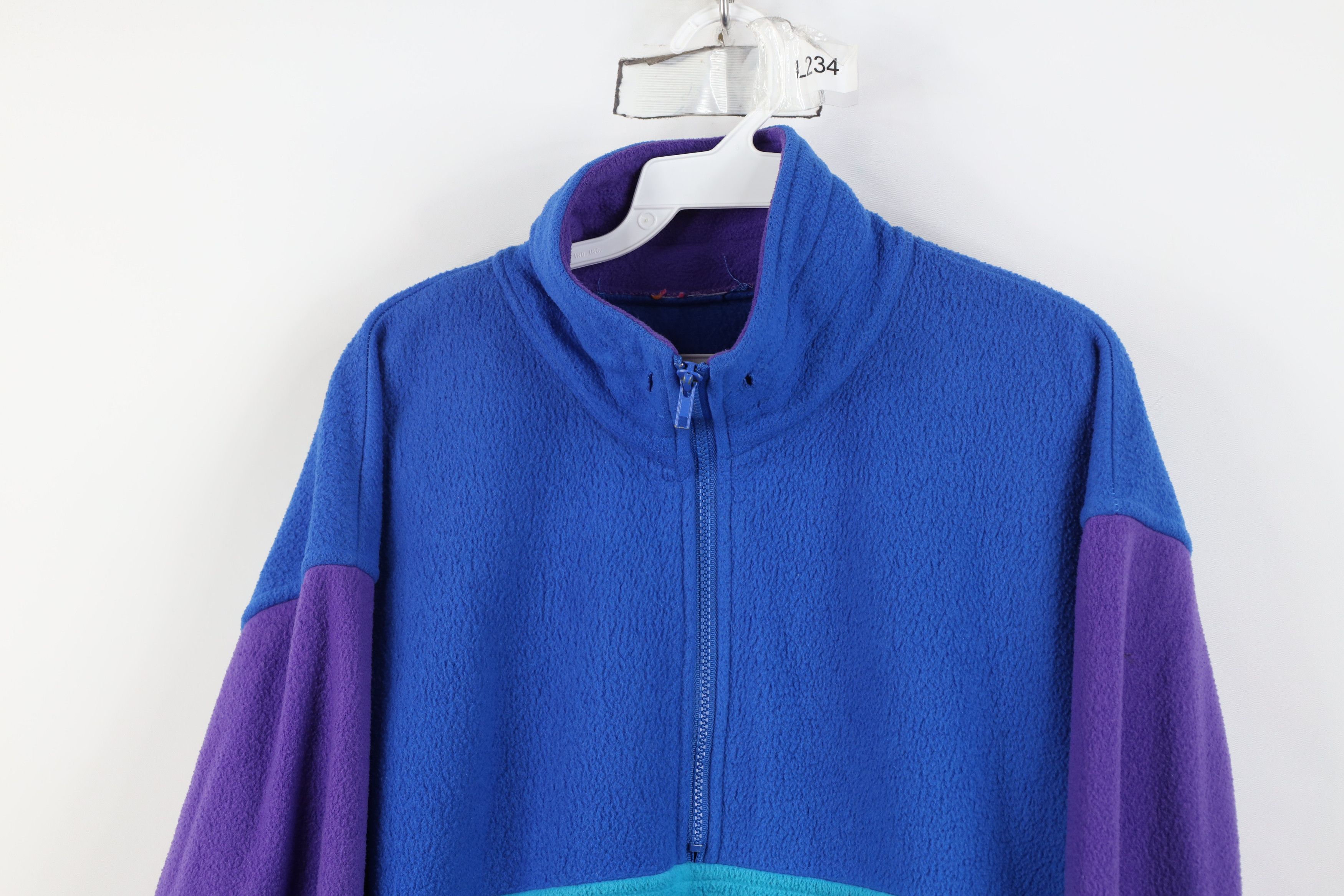 Vintage Vintage 90s Streetwear Block Fleece 1/4 Half Zip Sweater Size XXL / US 16-18 / IT 52-54 - 2 Thumbnail