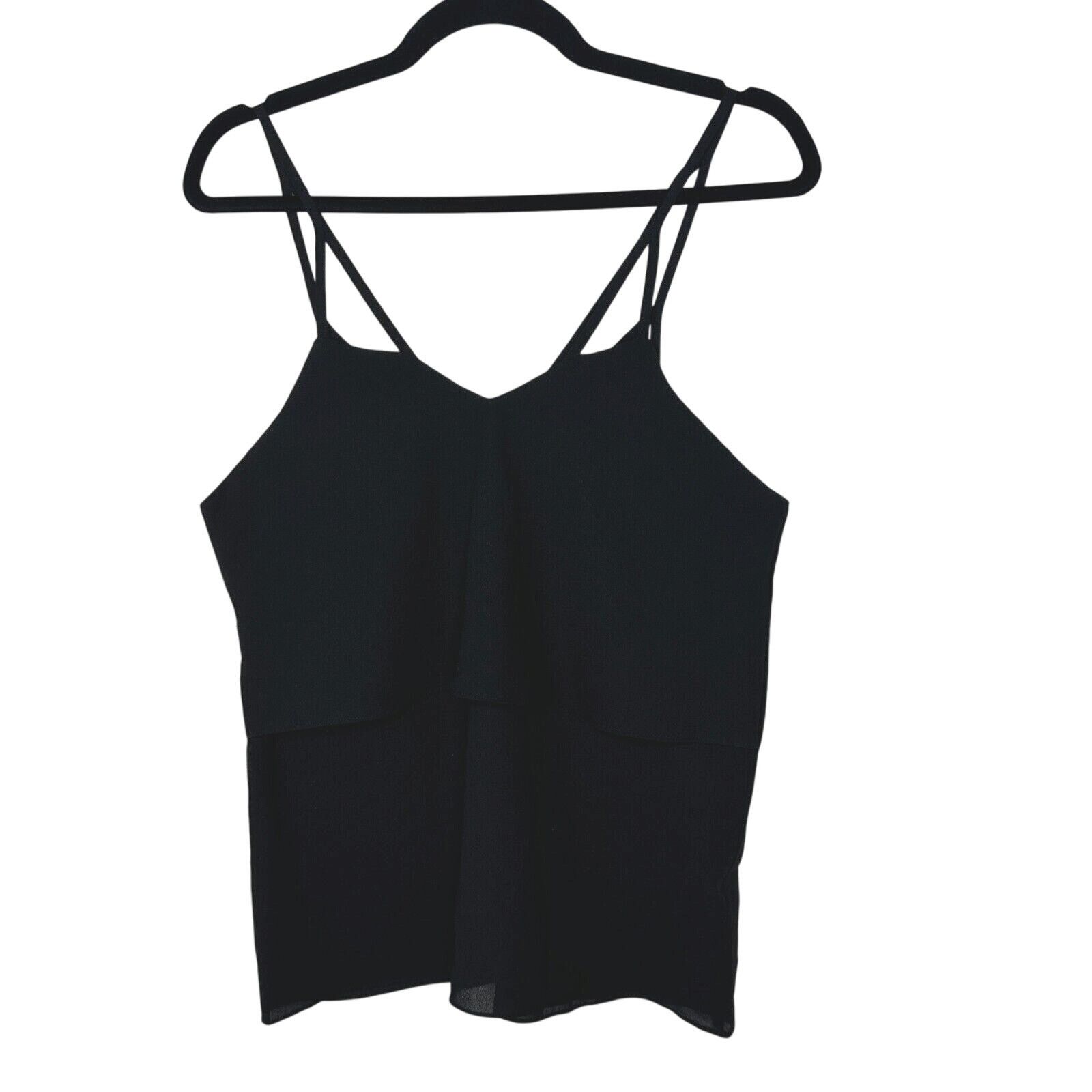 Other Love Riche Sexy Black Tiered Layer Vneck Cami Top Blouse S Size S / US 4 / IT 40 - 4 Thumbnail