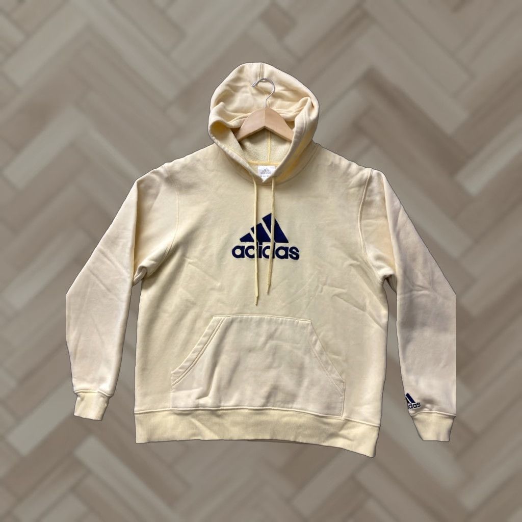 Adidas Adidas Hoodie Sweatshirt M Unisex Regular Pullover Slim Fit Yellow Logo - Athleisure Mens Womens Size US M / EU 48-50 / 2 - 1 Thumbnail