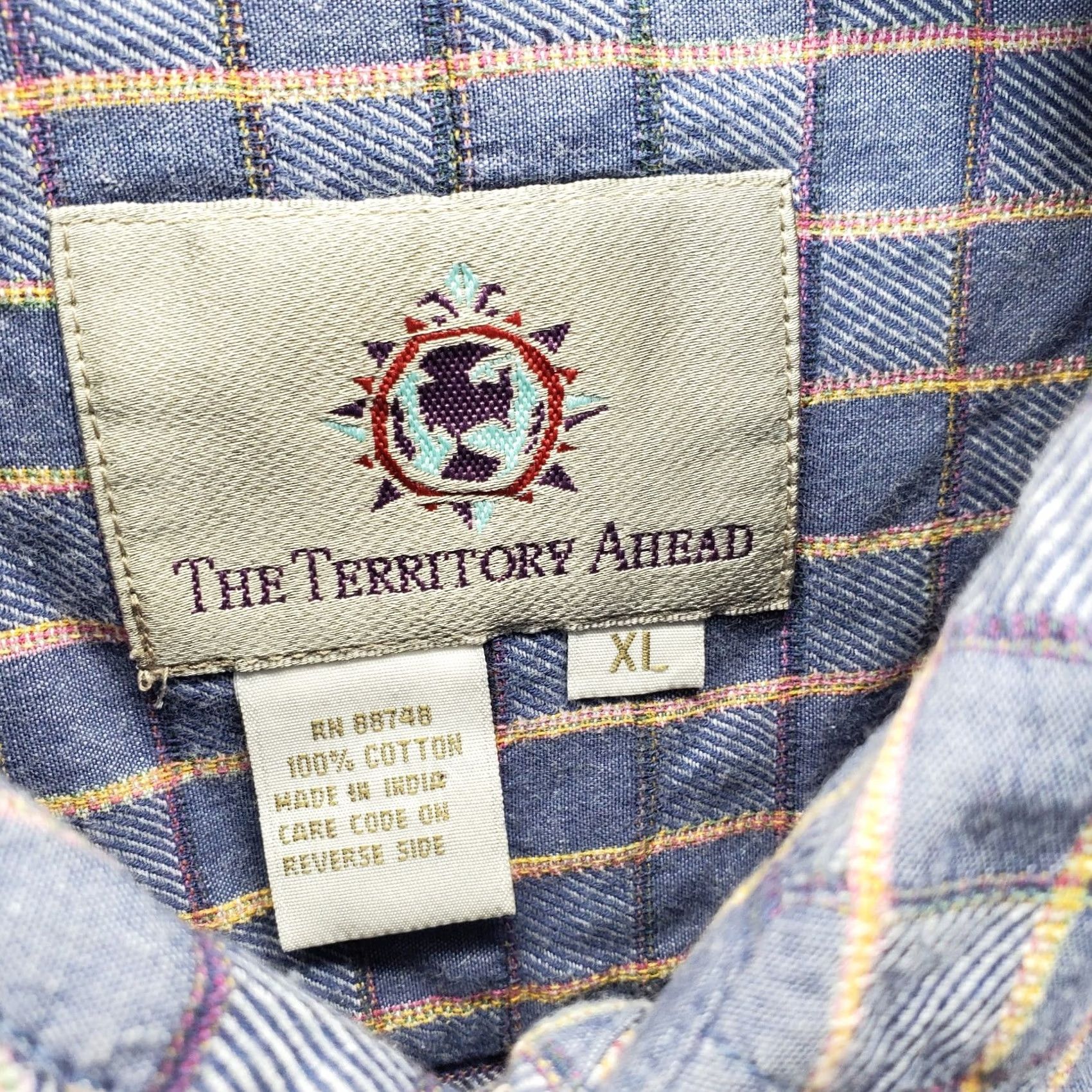 The Territory Ahead Territory Ahead Shirt Mens XL Multi Check Chest Pocket Collared Button Down Size US XL / EU 56 / 4 - 7 Thumbnail