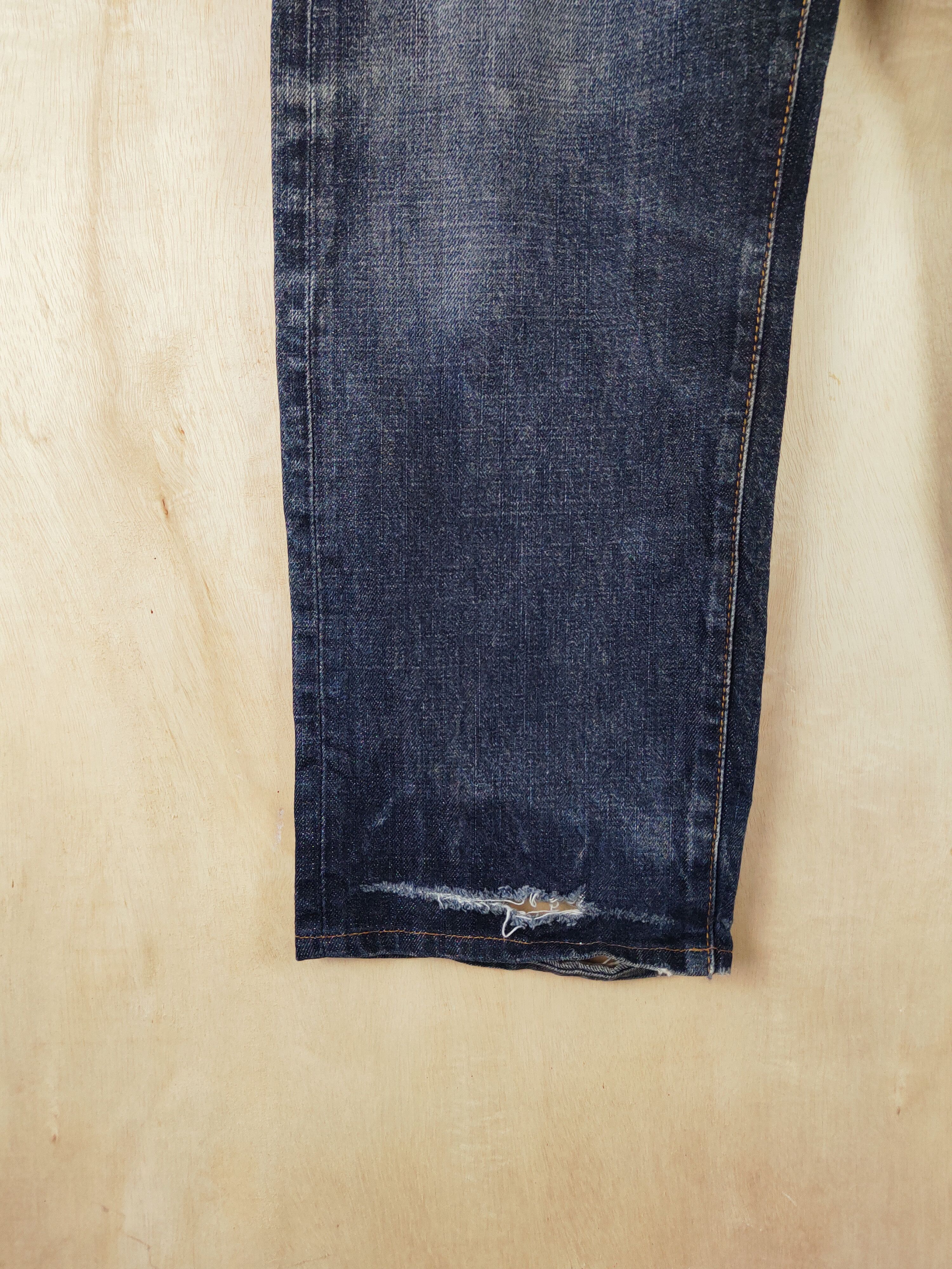Japanese Brand Japanese Brand Blue Black Distressed Ripped Jeans #S2654 Size US 34 / EU 50 - 4 Thumbnail