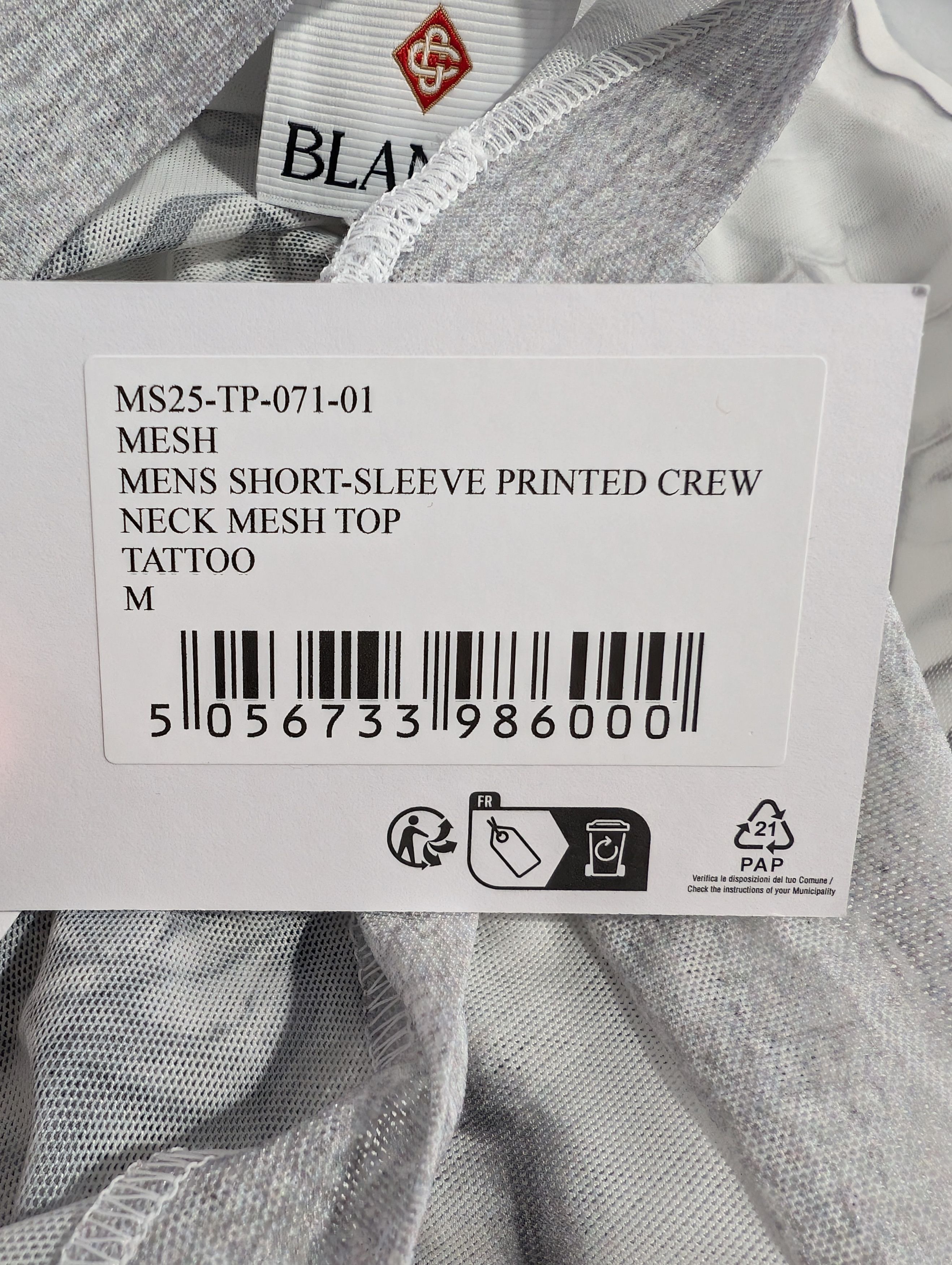 Casablanca o1rshd1 DUP / Printed Crewneck Short Sleeve Mesh Top Tattoo Size US M / EU 48-50 / 2 - 16 Thumbnail