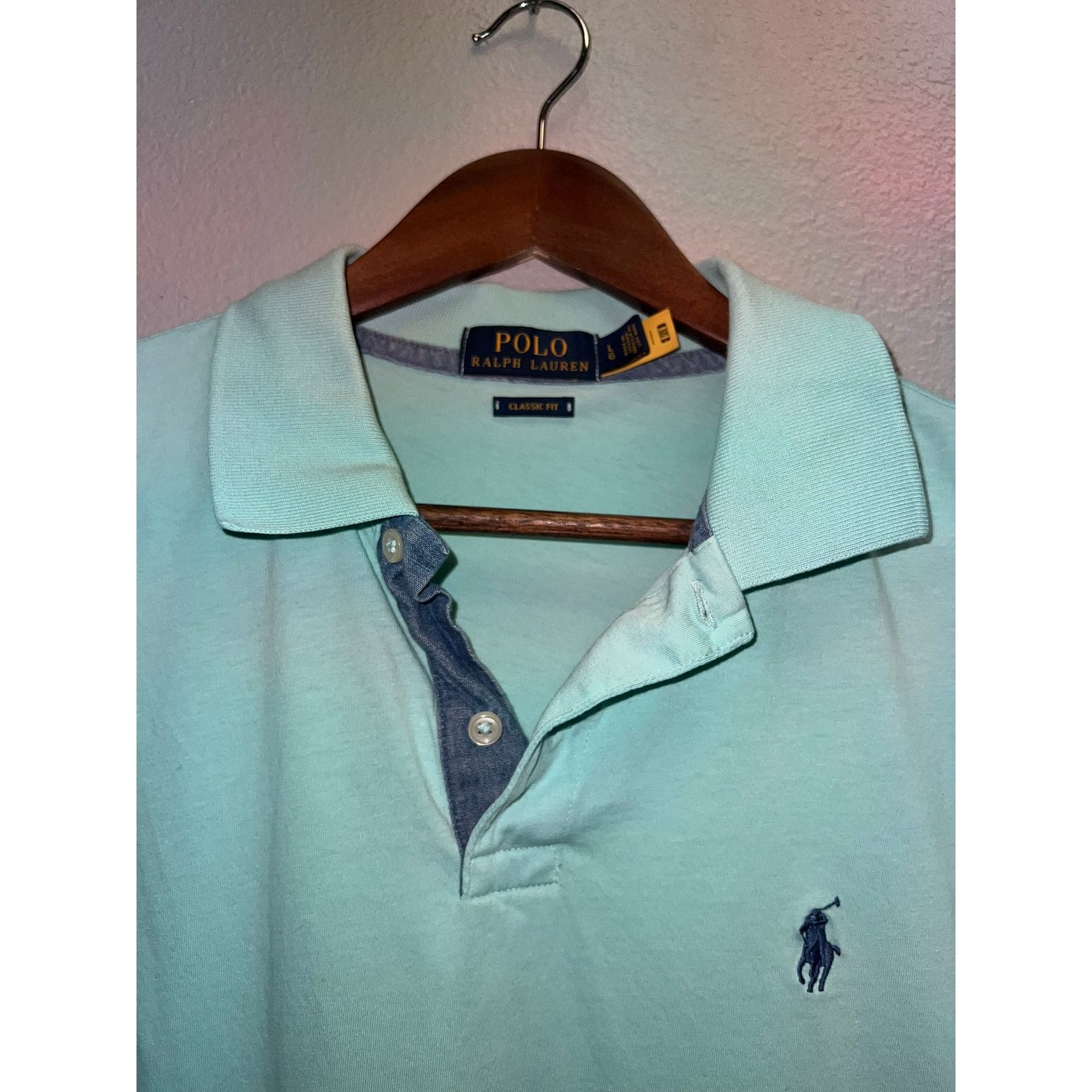 Polo Ralph Lauren Polo Ralph Lauren Polo Shirt Classic Fit Turquoise SS Large Size US L / EU 52-54 / 3 - 4 Thumbnail
