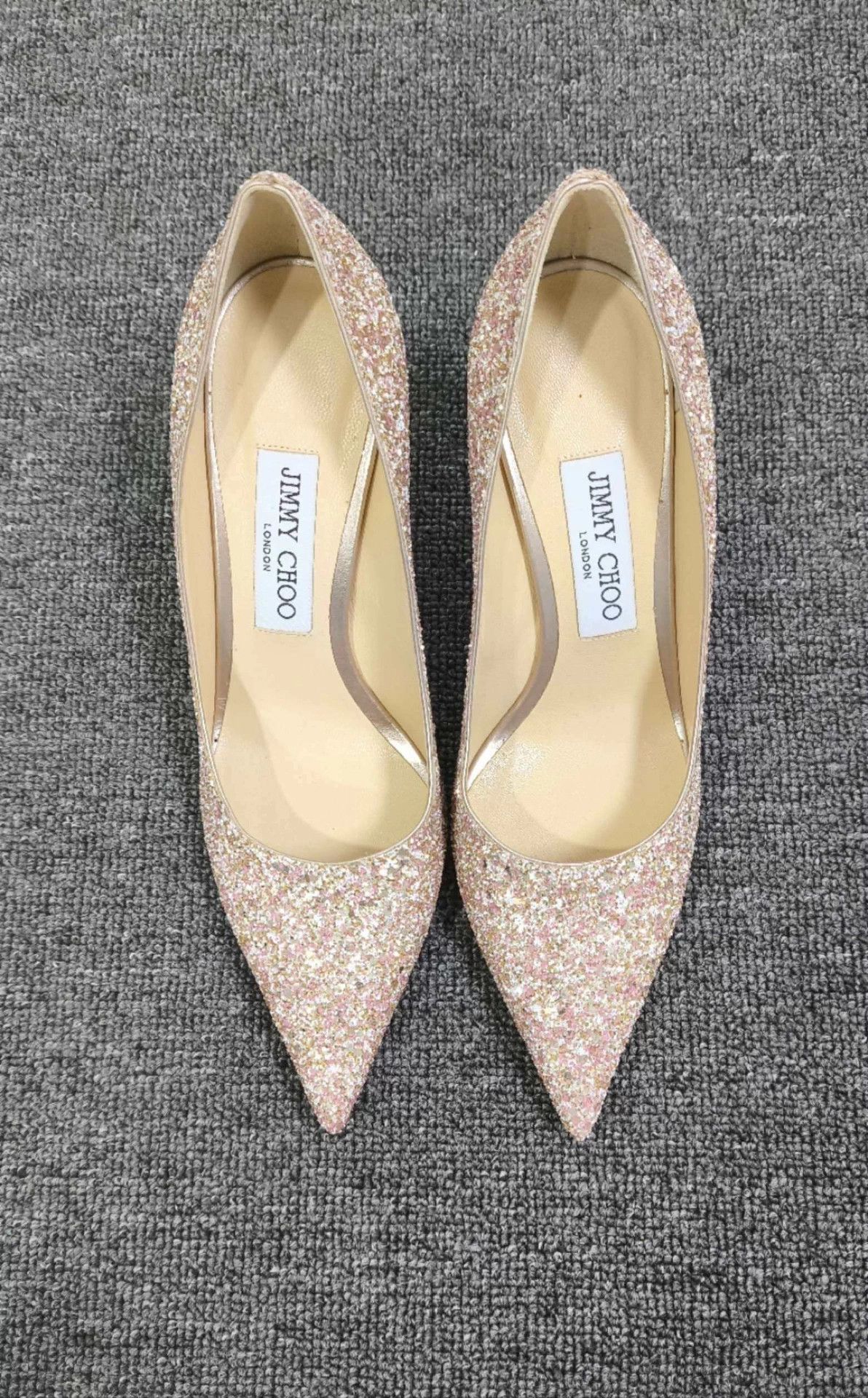 Jimmy Choo Jimmy Choo Pink Sequin Metallic Heel Pumps Size US 6.5 / IT 36.5 - 2 Thumbnail
