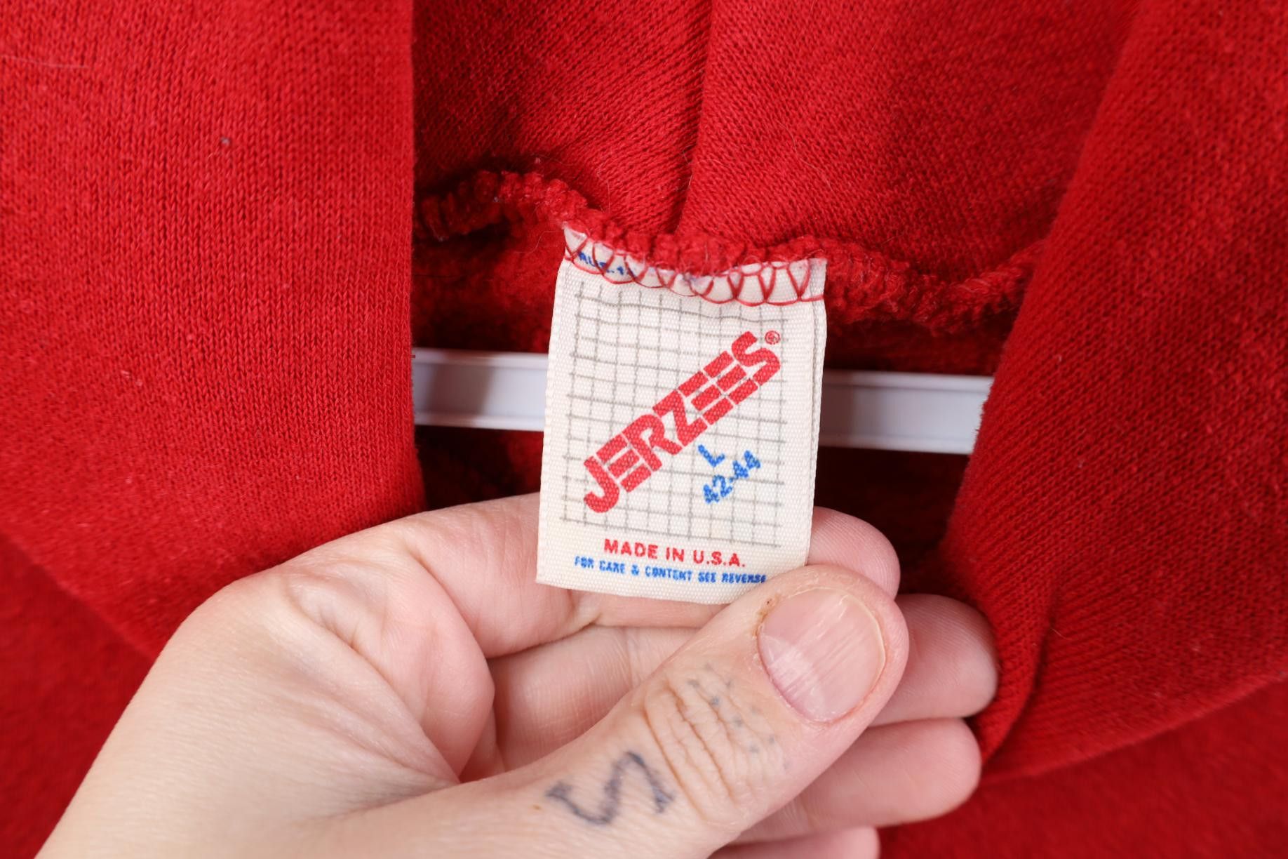 Vintage Vintage 80s 90s Streetwear Blank Hoodie Sweatshirt Red USA Size US L / EU 52-54 / 3 - 9 Thumbnail