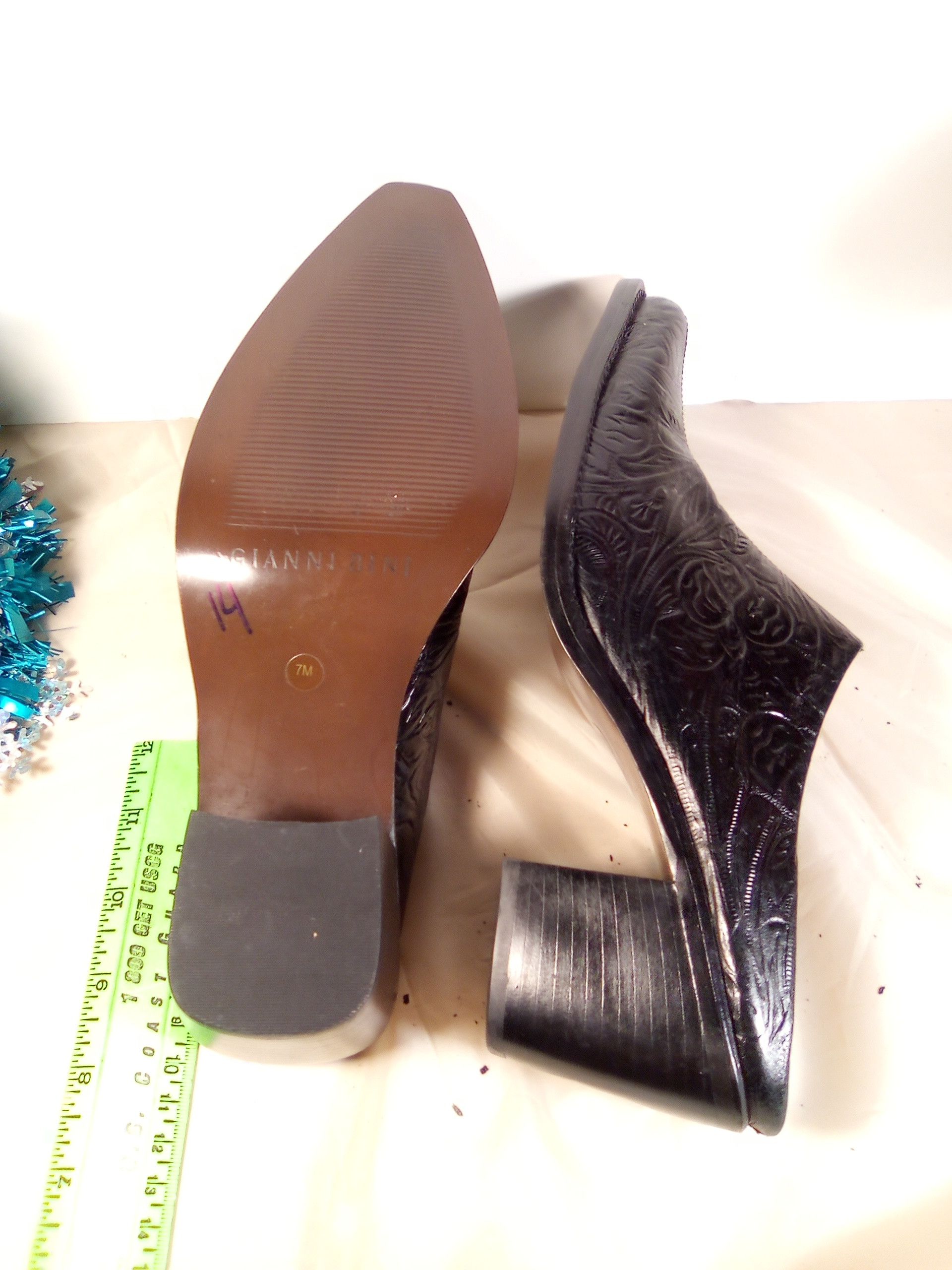 Other GIANNI BINI LEATHER BLACK SLIDER MULE W/INNER PEELING SZ 7M Size US 7 / IT 37 - 10 Thumbnail