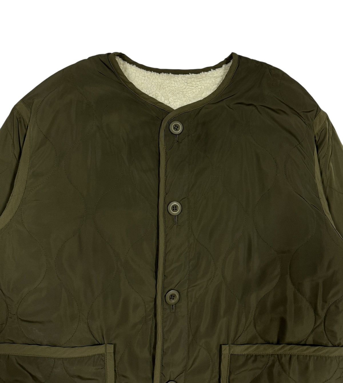 Beams Plus × Japanese Brand Vtg🔥Ray Beams Military Quilted Cardigan Reversible Sherpa Size US M / EU 48-50 / 2 - 5 Thumbnail