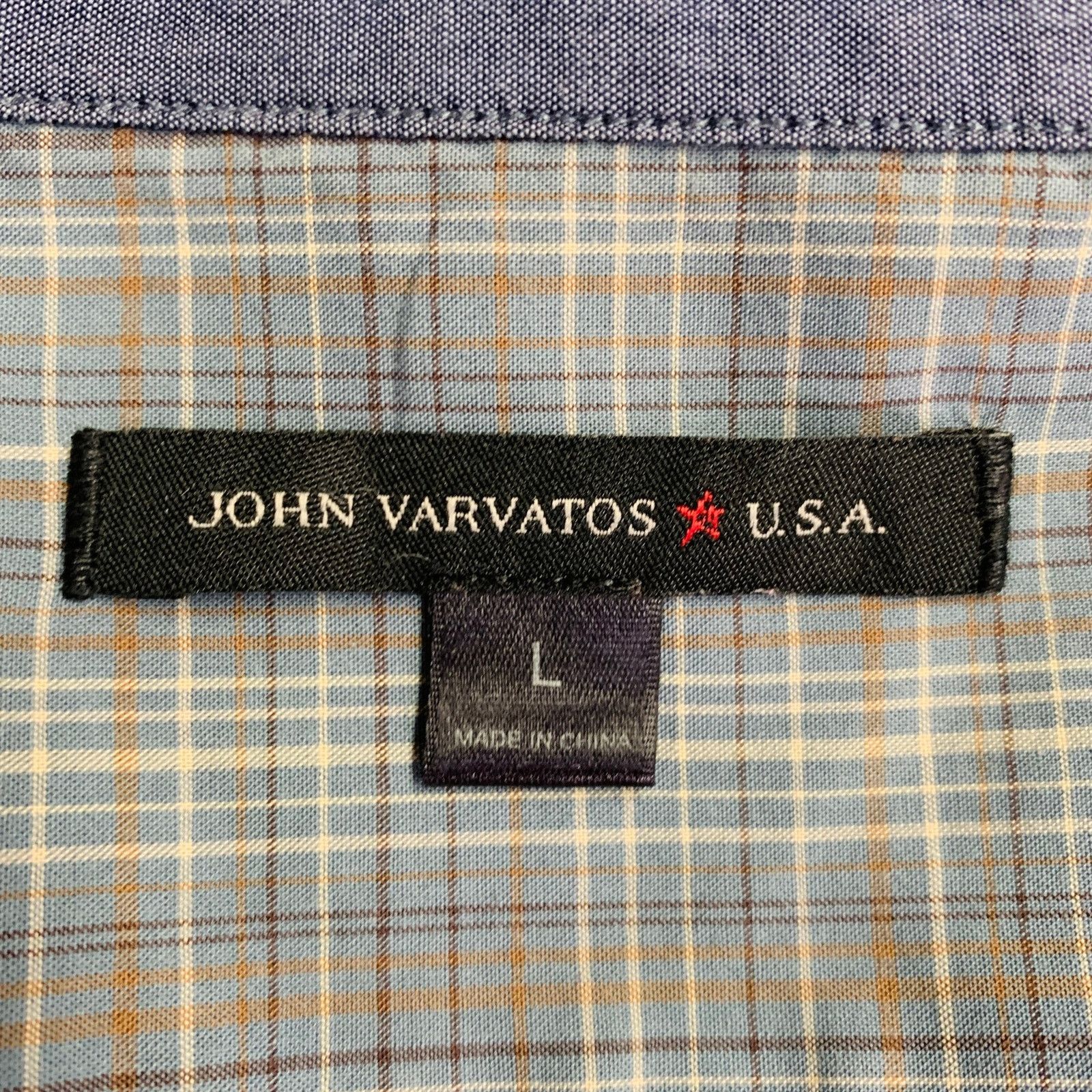John Varvatos Multi Color Cotton Button Down Collar Roll Tab Shirt Size US L / EU 52-54 / 3 - 7 Thumbnail