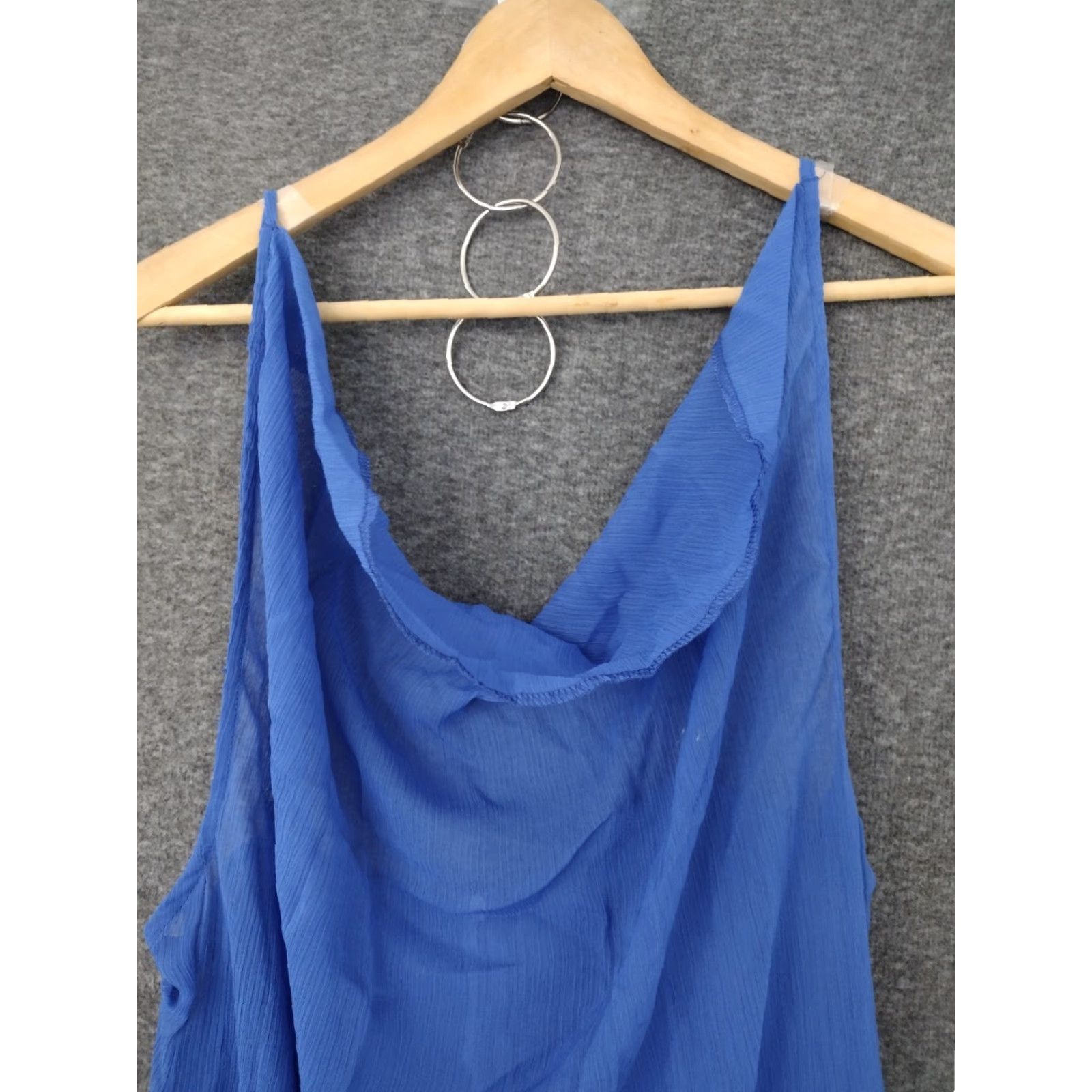 Vintage Toluca Swim Blue Maxi Cowl Neck Sheer Dress 2XL Adults Women Beach Cover Up Tailored for Plus Size Size XXL / US 16-18 / IT 52-54 - 3 Thumbnail