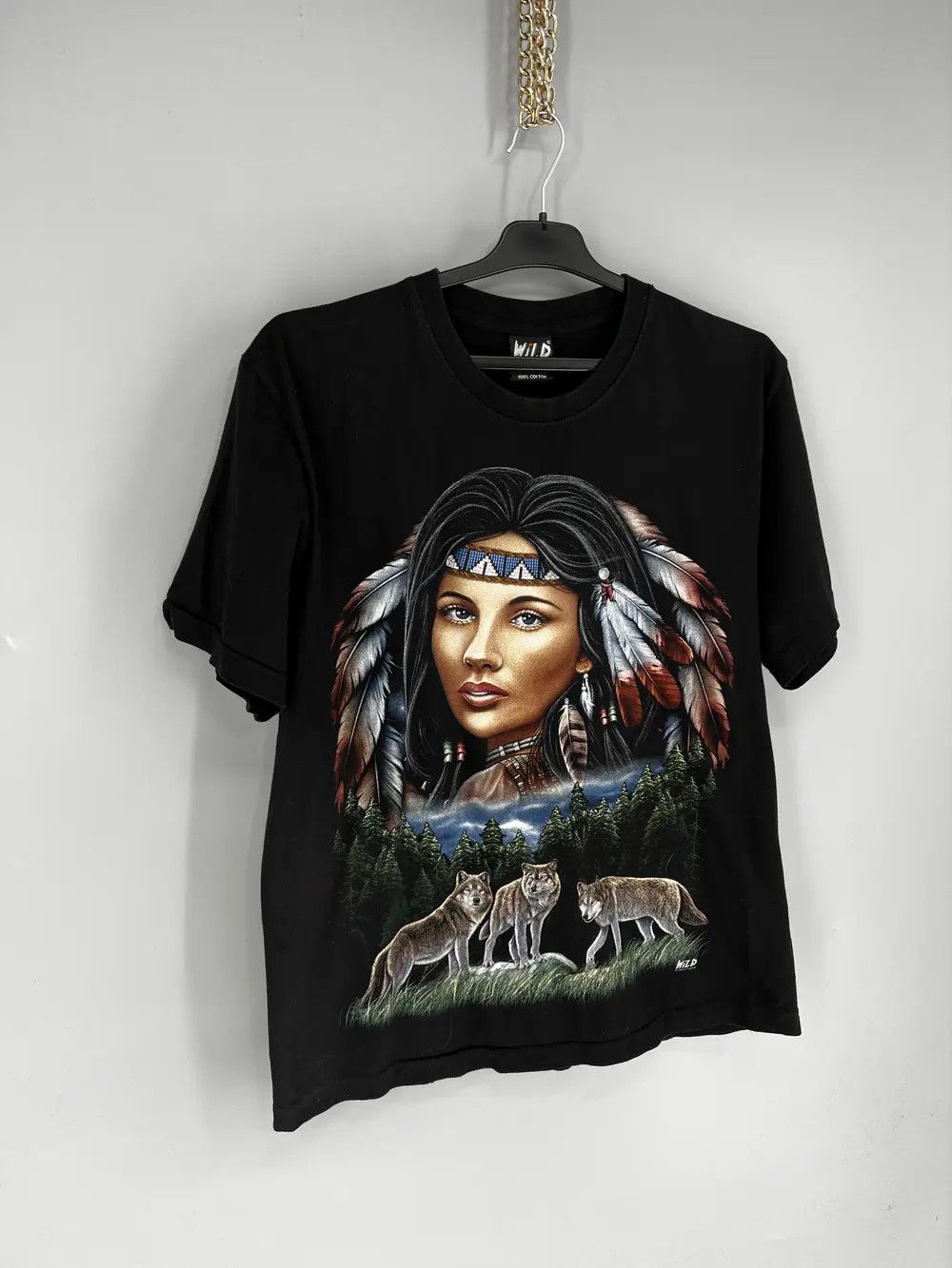 Band Tees × Vintage Donna Maglia RAGAZZA INDIANA NATIVI USA viaggio America moto Size US L / EU 52-54 / 3 - 2 Thumbnail
