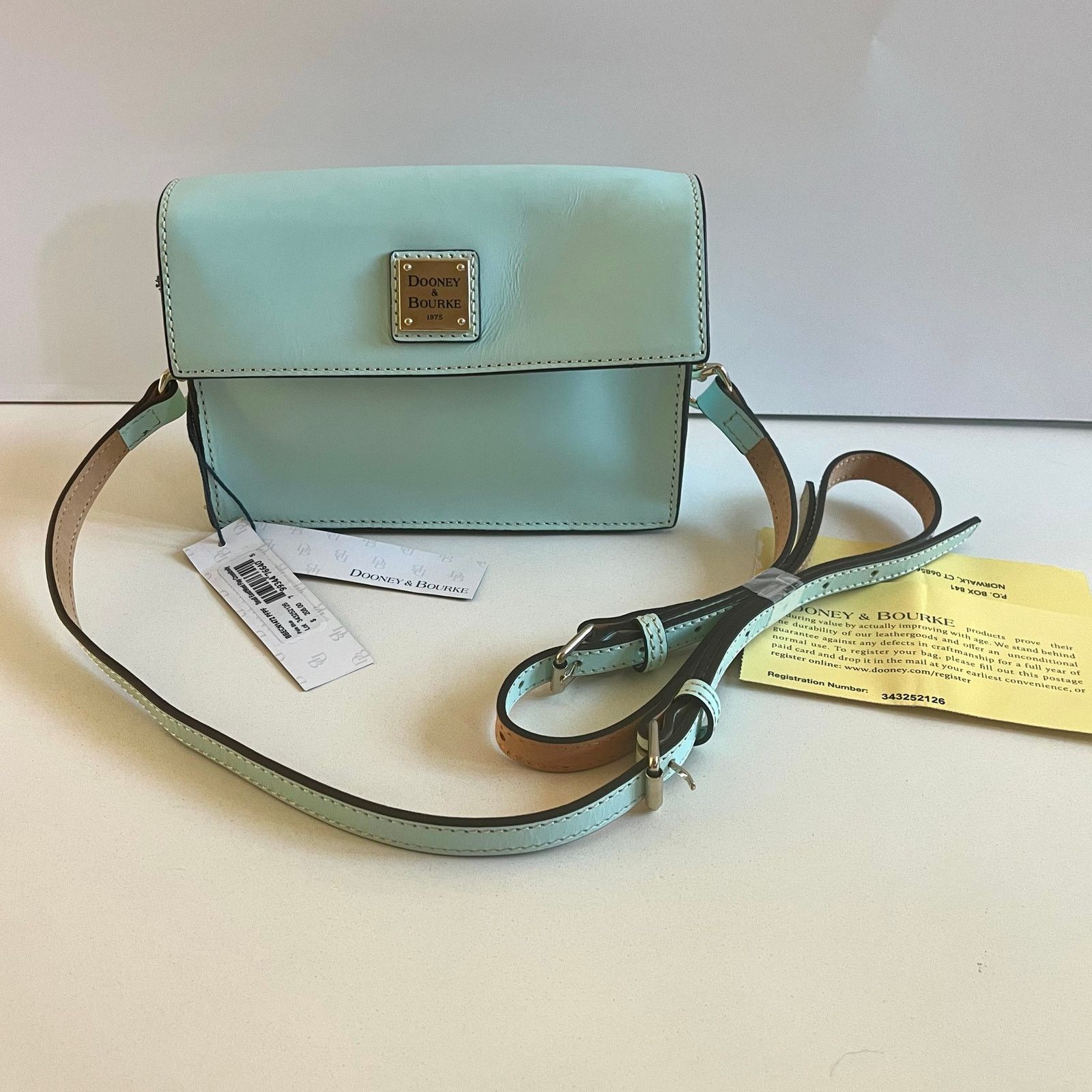 Dooney & Bourke Dooney & Bourke Leather East West Flap, Crossbody Bag, Blue Size ONE SIZE - 1 Thumbnail