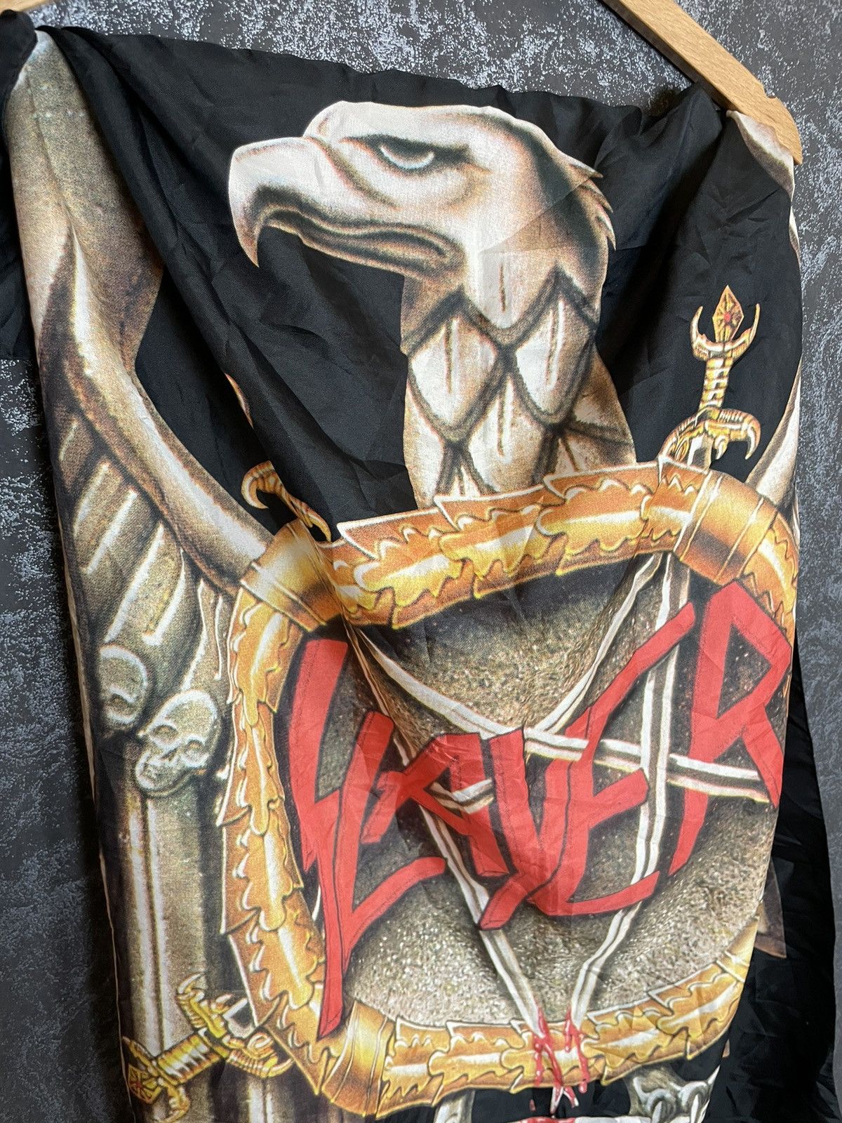 Band Tees Rare Vintage 1995 SLAYER Flag/Banner Wes Benscoter Size ONE SIZE - 4 Thumbnail