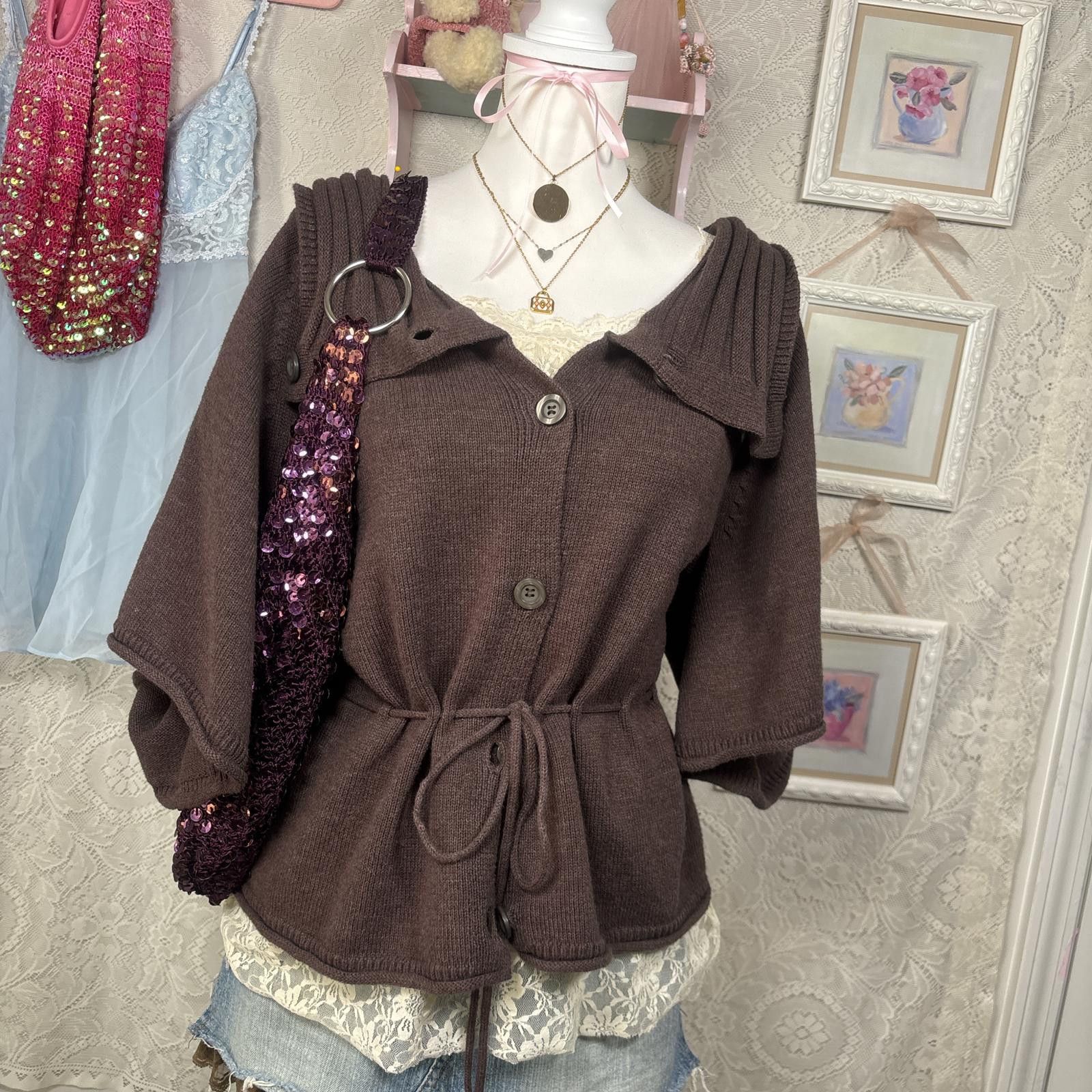 Other y2k slouchy cardigan with cinching tie detail Size XL / US 12-14 / IT 48-50 - 2 Thumbnail