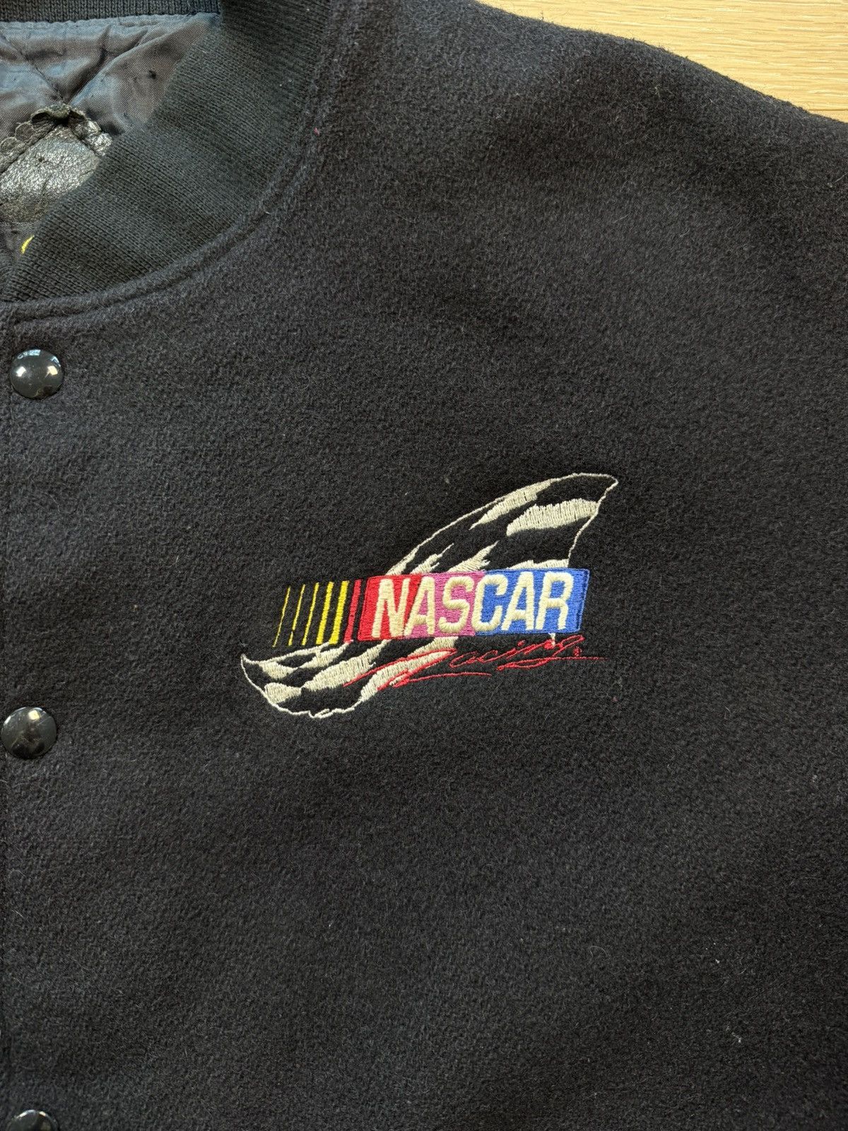 NASCAR Vintage NASCAR Racing Leather & Wool Varsity Jacket Size US L / EU 52-54 / 3 - 6 Thumbnail