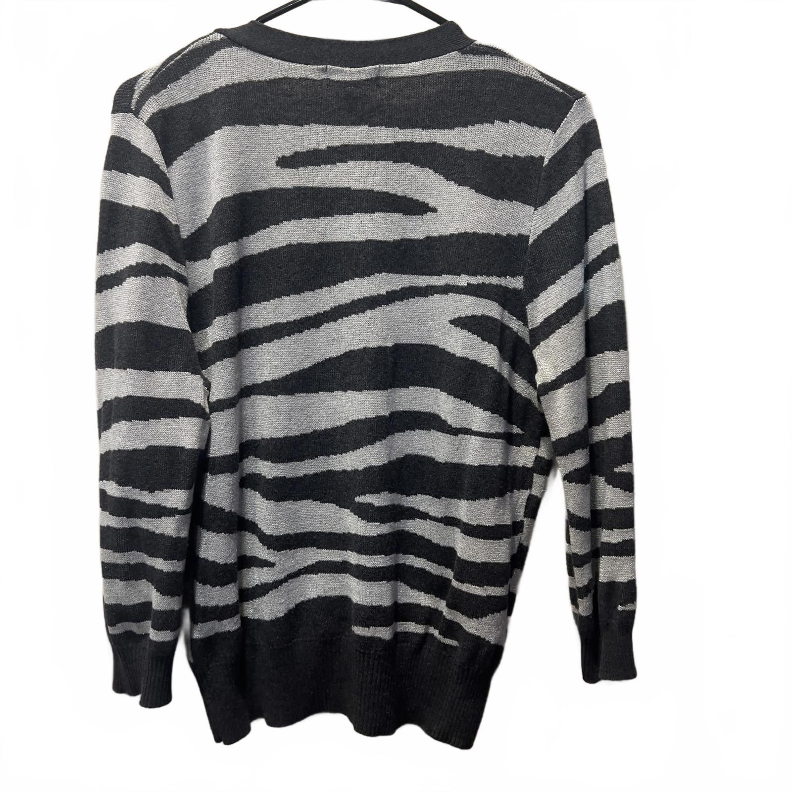 Other Takeout Women's Zebra Print Button-Up Cardigan Sweater, Size Size L / US 10 / IT 46 - 2 Thumbnail