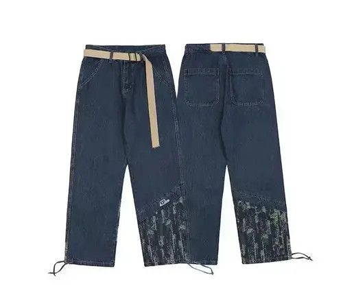 Japanese Brand 21SS Indigo Union Japan Blue Denim Patchwork Washed Pants Size US 32 / EU 48 - 3 Thumbnail