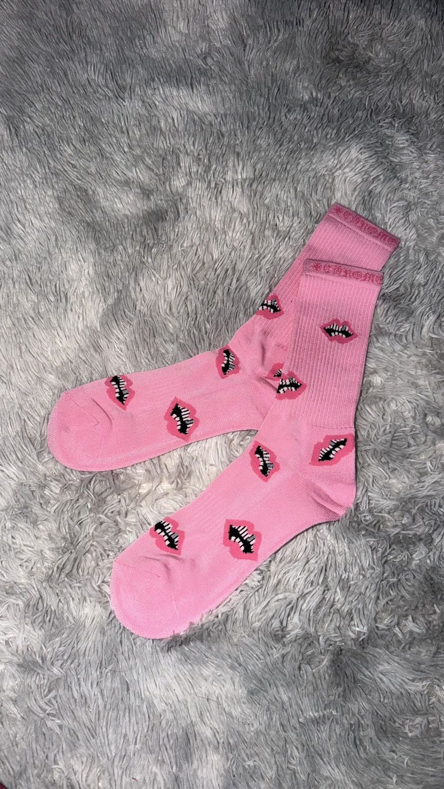 Chrome Hearts Chrome hearts pink chomper socks | Grailed