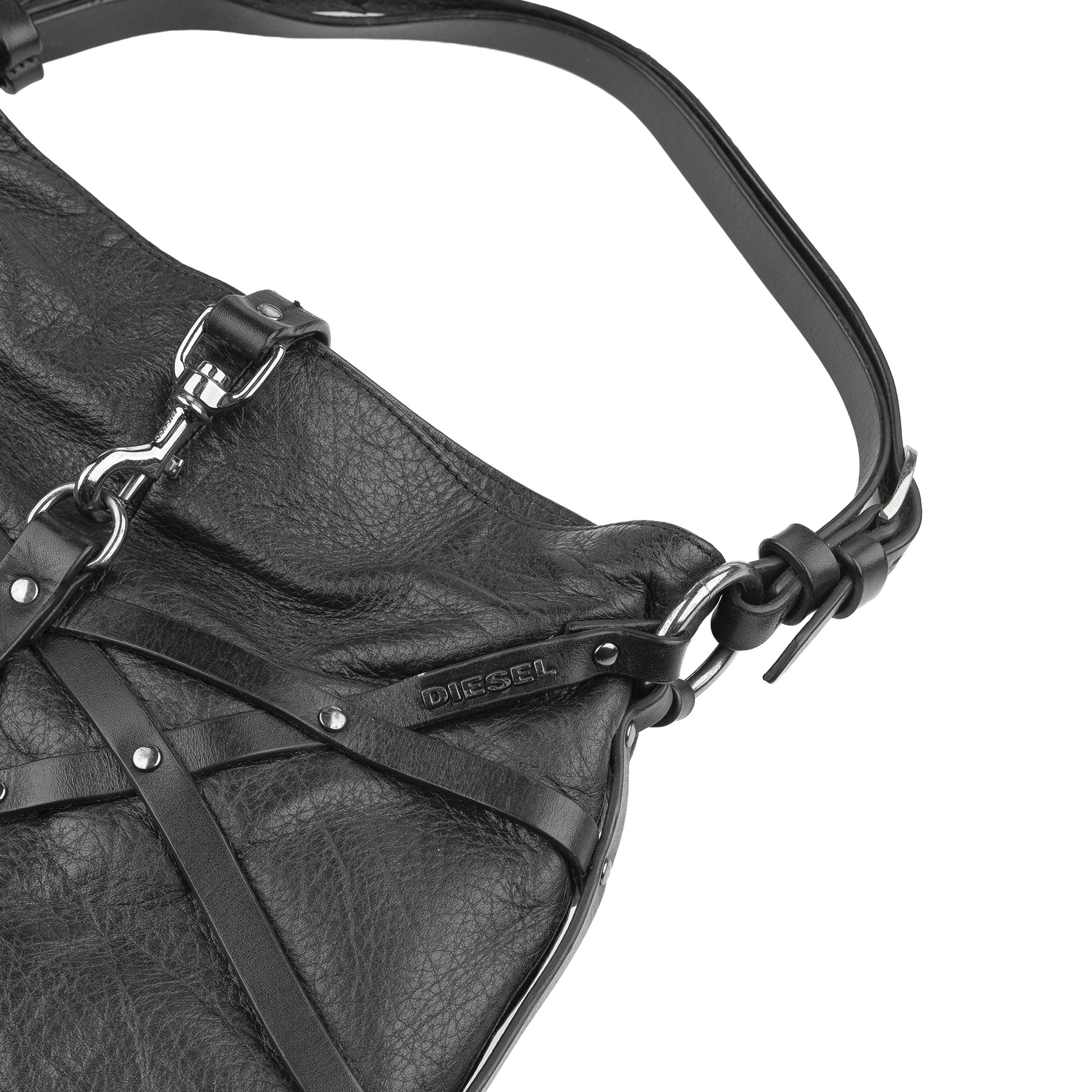 Diesel Diesel Bondage Vintage Black Leather Bag Size ONE SIZE - 8 Thumbnail