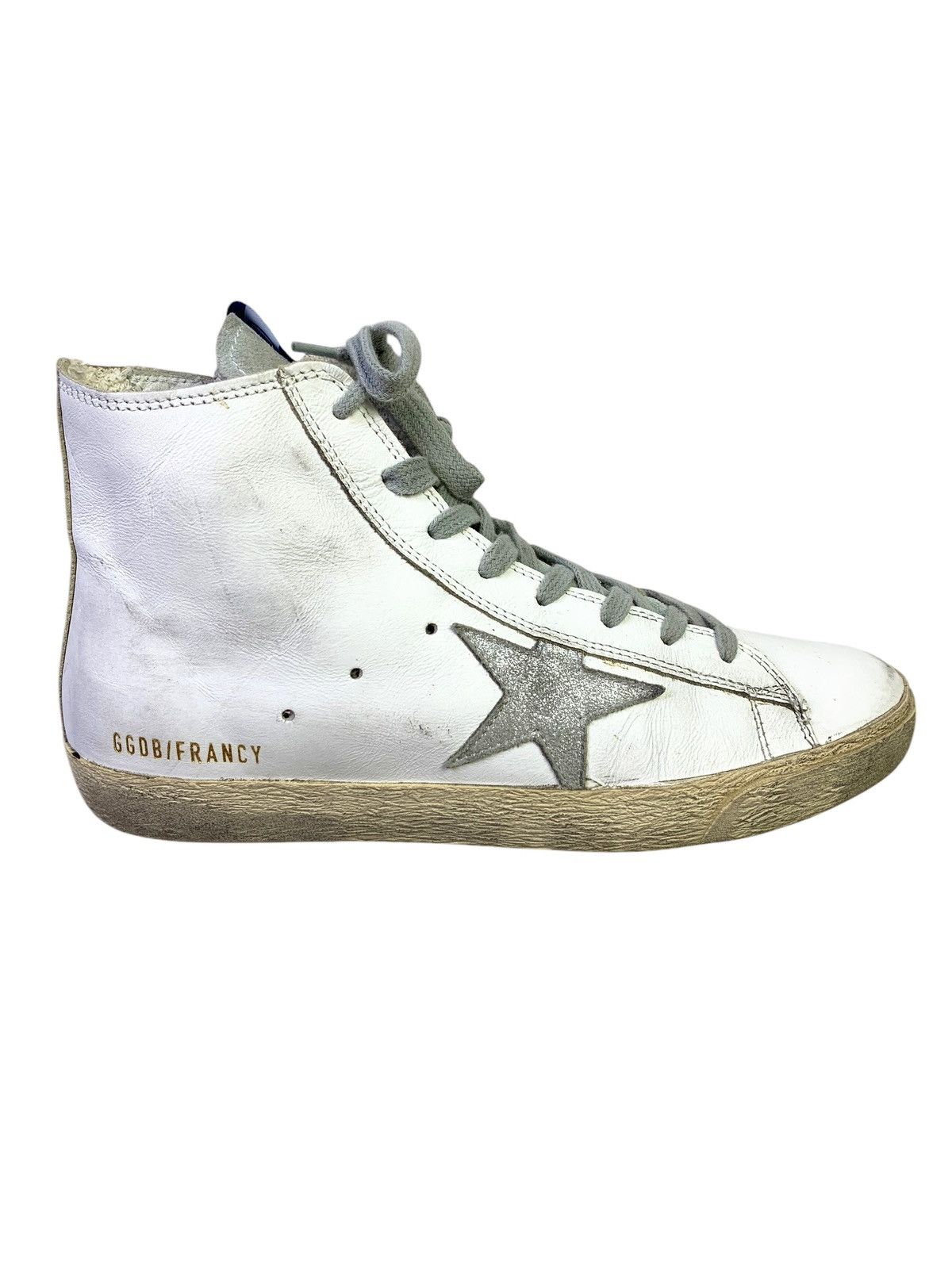 Golden Goose Golden Goose Francy Classic Hi Top White Distressed Leather Size US 5 / EU 37 - 4 Thumbnail