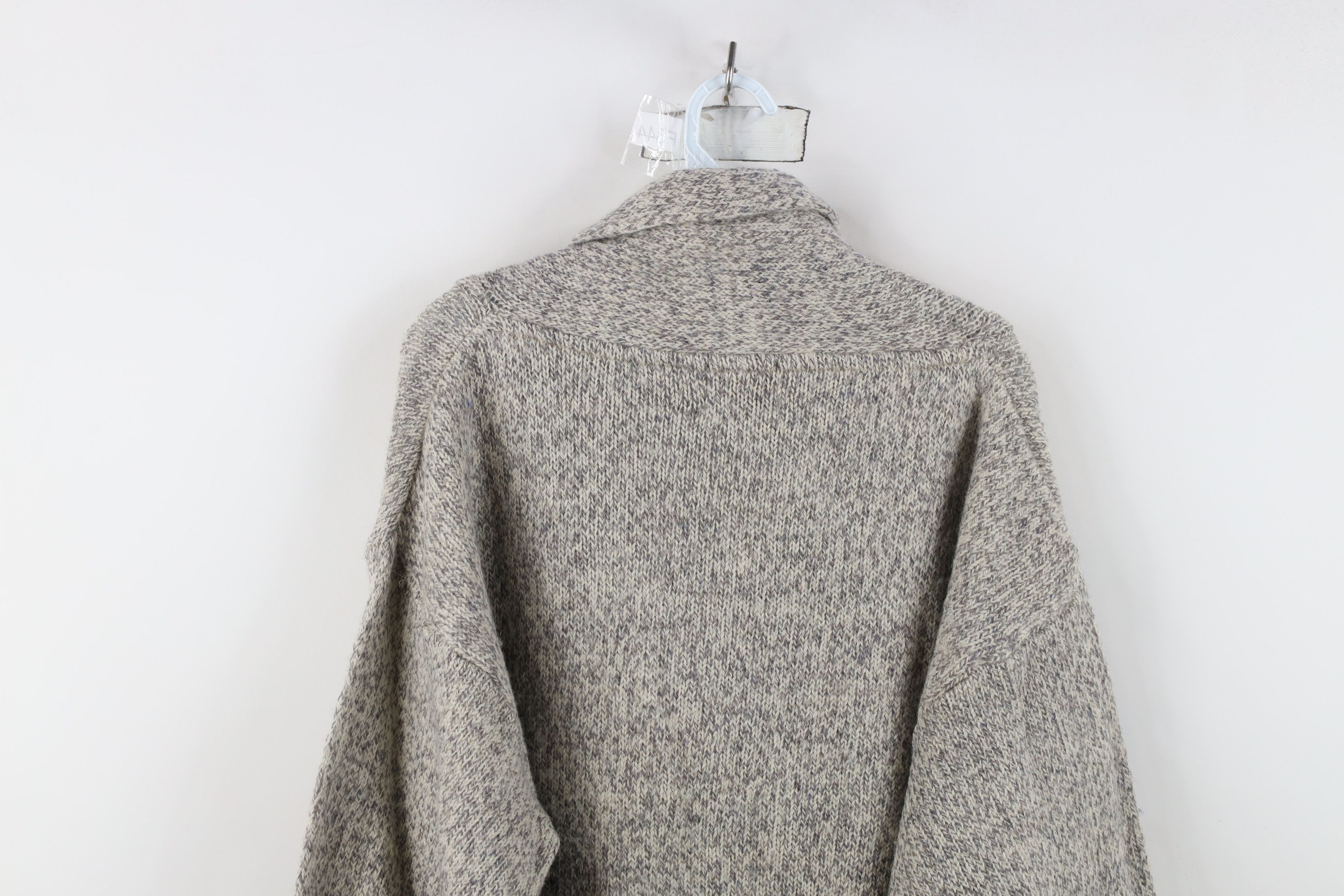 Vintage Vintage 90s Streetwear Blend Knit Shawl Collar Sweater Gray Size US L / EU 52-54 / 3 - 10 Thumbnail