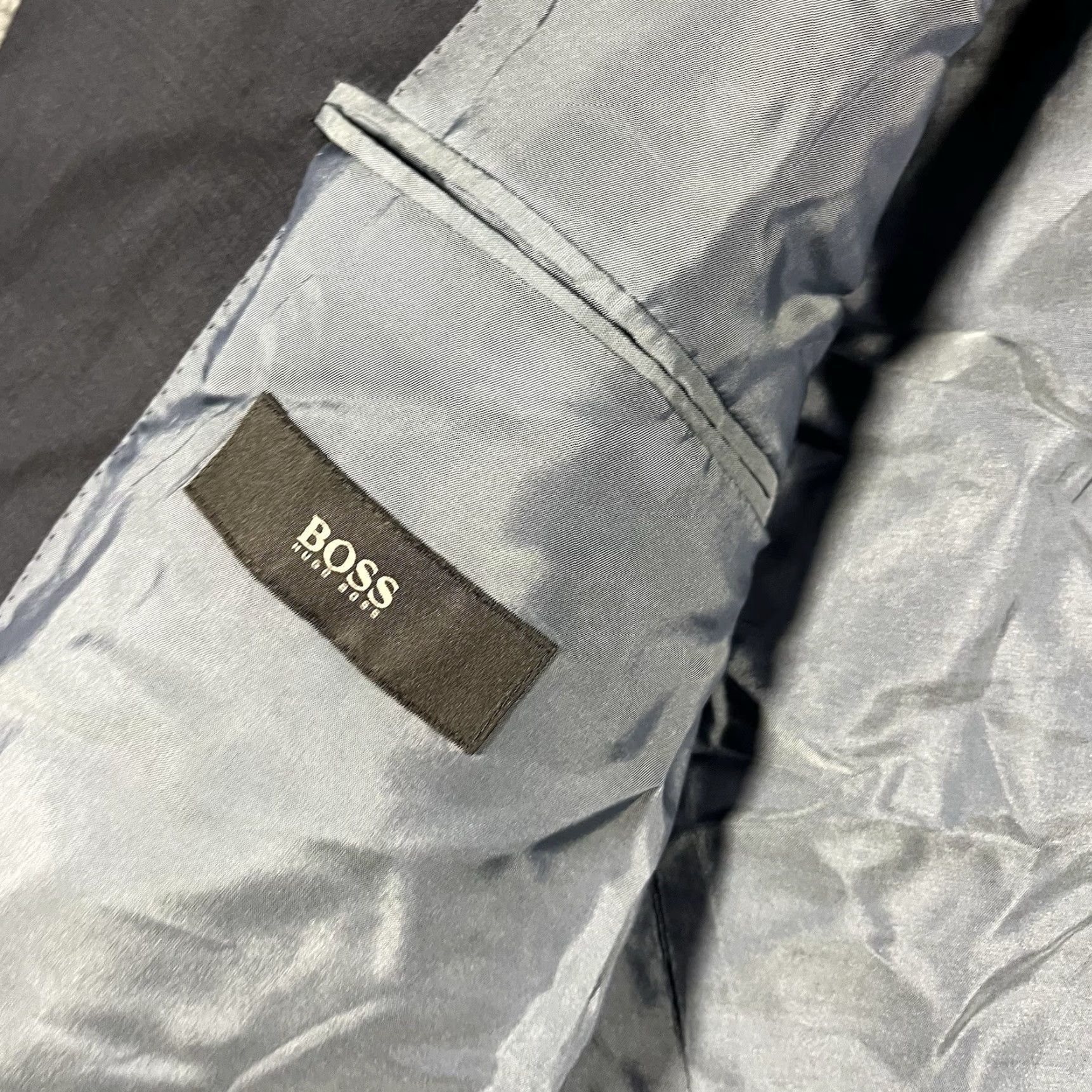 Hugo Boss HUGO BOSS Mens Suit 40R Navy Blue Wool 3 Button Single-Breasted Blazer Vintage N/A Size 40R - 4 Thumbnail