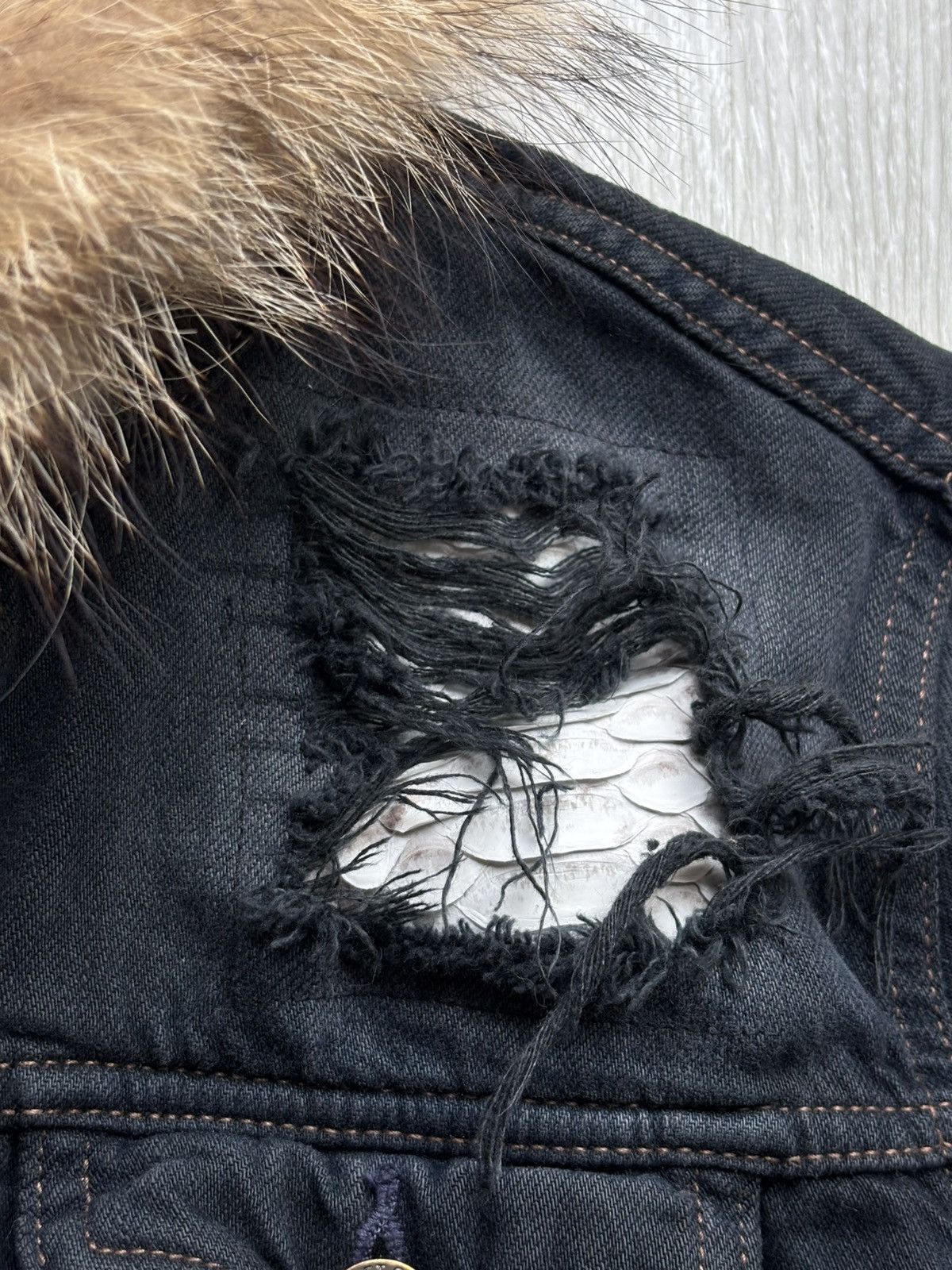 GOSTAR DE FUGA Heart market fur denim jacket Size US XS / EU 42 / 0 - 5 Thumbnail