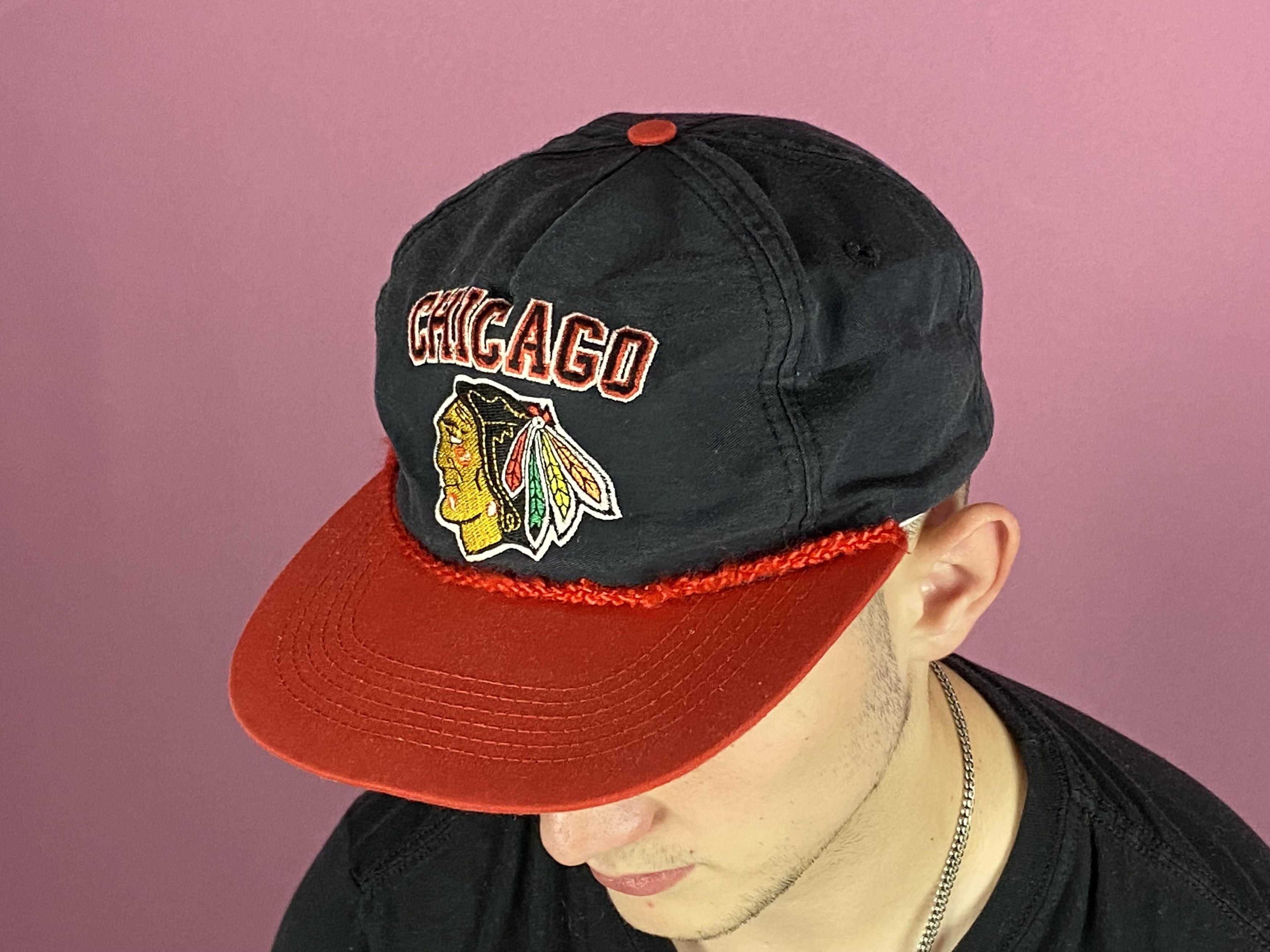 Vintage 1991 Chicago Blackhawks ProOne Vintage Men's Snapback Cap Size ONE SIZE - 2 Thumbnail