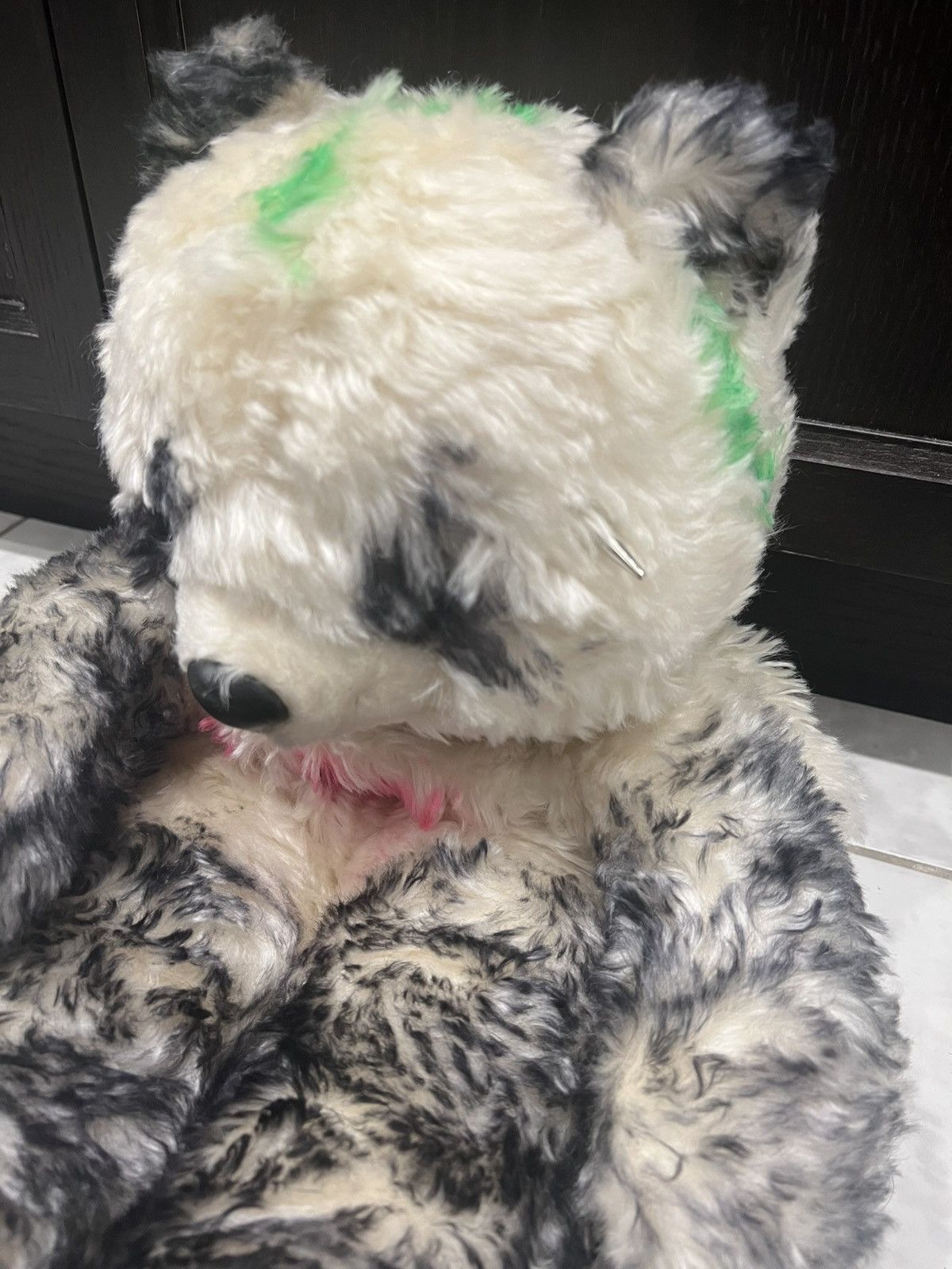 Vetements Vetements 19FW White Mohair Anarchy Bear Backpack Size ONE SIZE - 2 Thumbnail