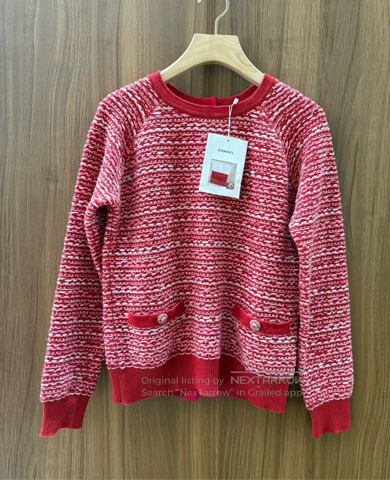 Chanel Chanel Red wool blend cardigan coat Size XS / US 0-2 / IT 36-38 - 1 Thumbnail