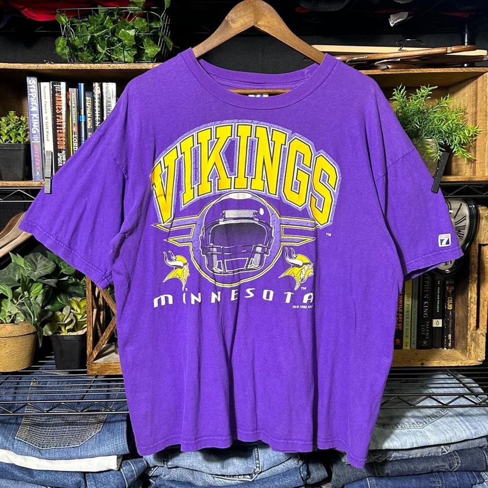 Logo 7 Vintage 90s Logo 7 Minnesota Vikings Tee Mens XL Shirt 1995 Size US XL / EU 56 / 4 - 1 Thumbnail