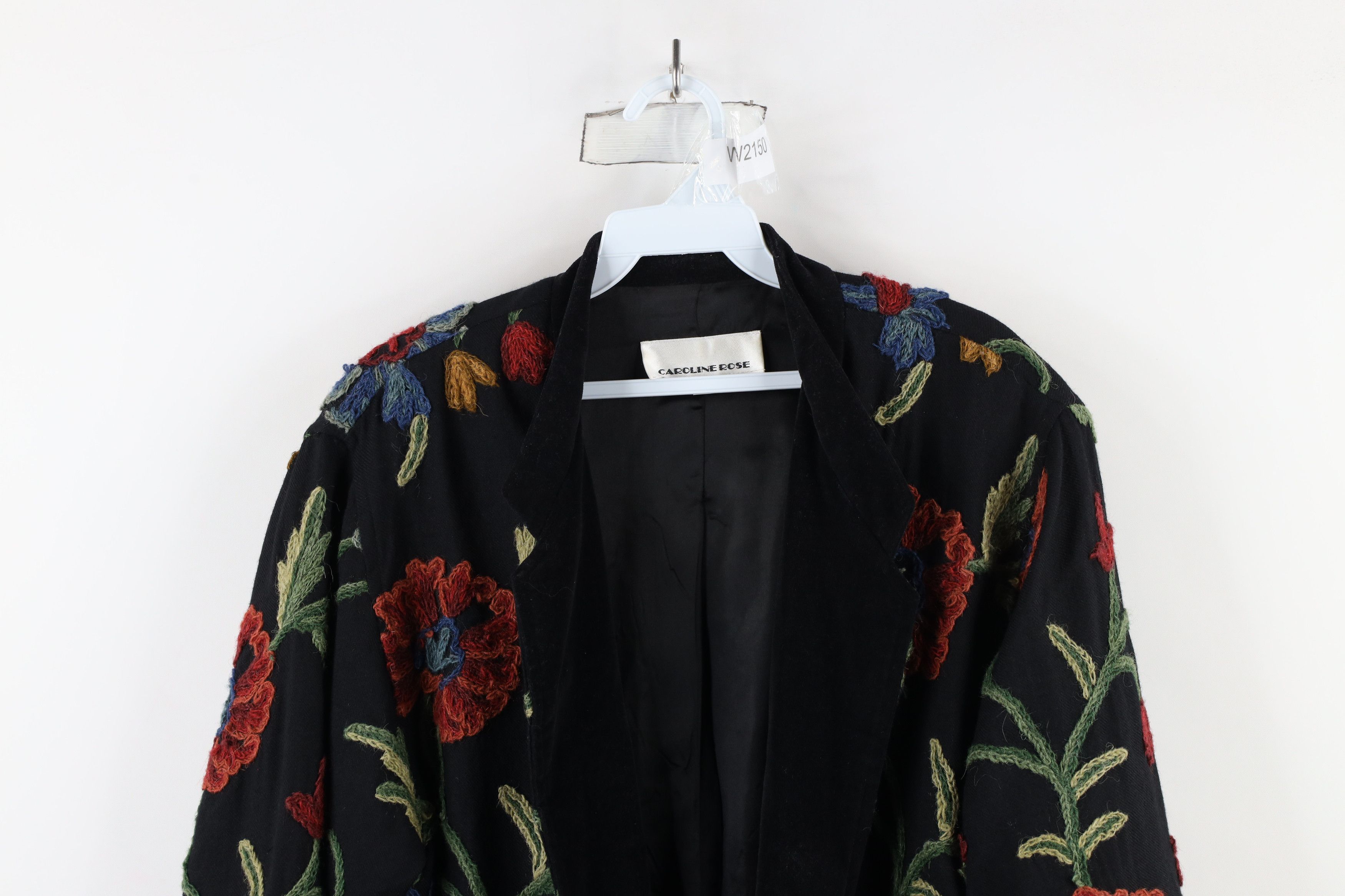 Vintage Vintage 90s Streetwear Trim Wool Crewel Flower Blazer Jacket Size L / US 10 / IT 46 - 2 Thumbnail
