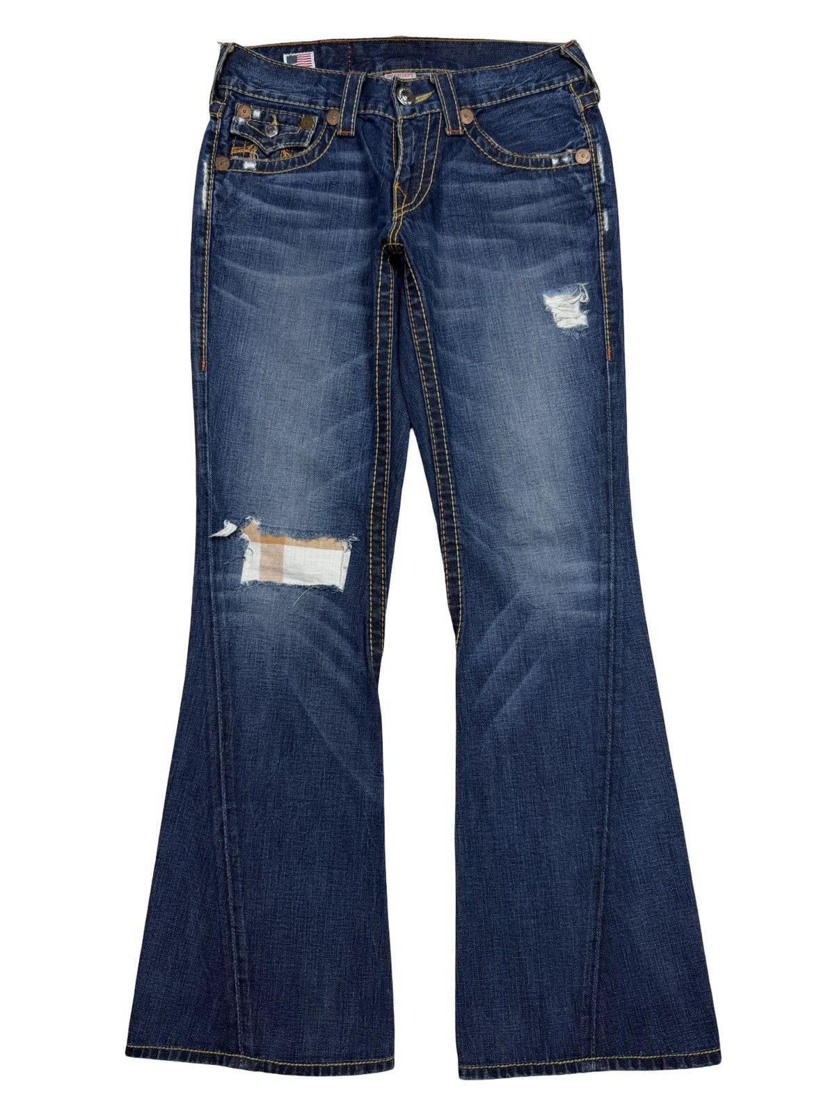 TRUE RELIGION JOEY SUPER T 太ステッチ フレア Y2K True Religion