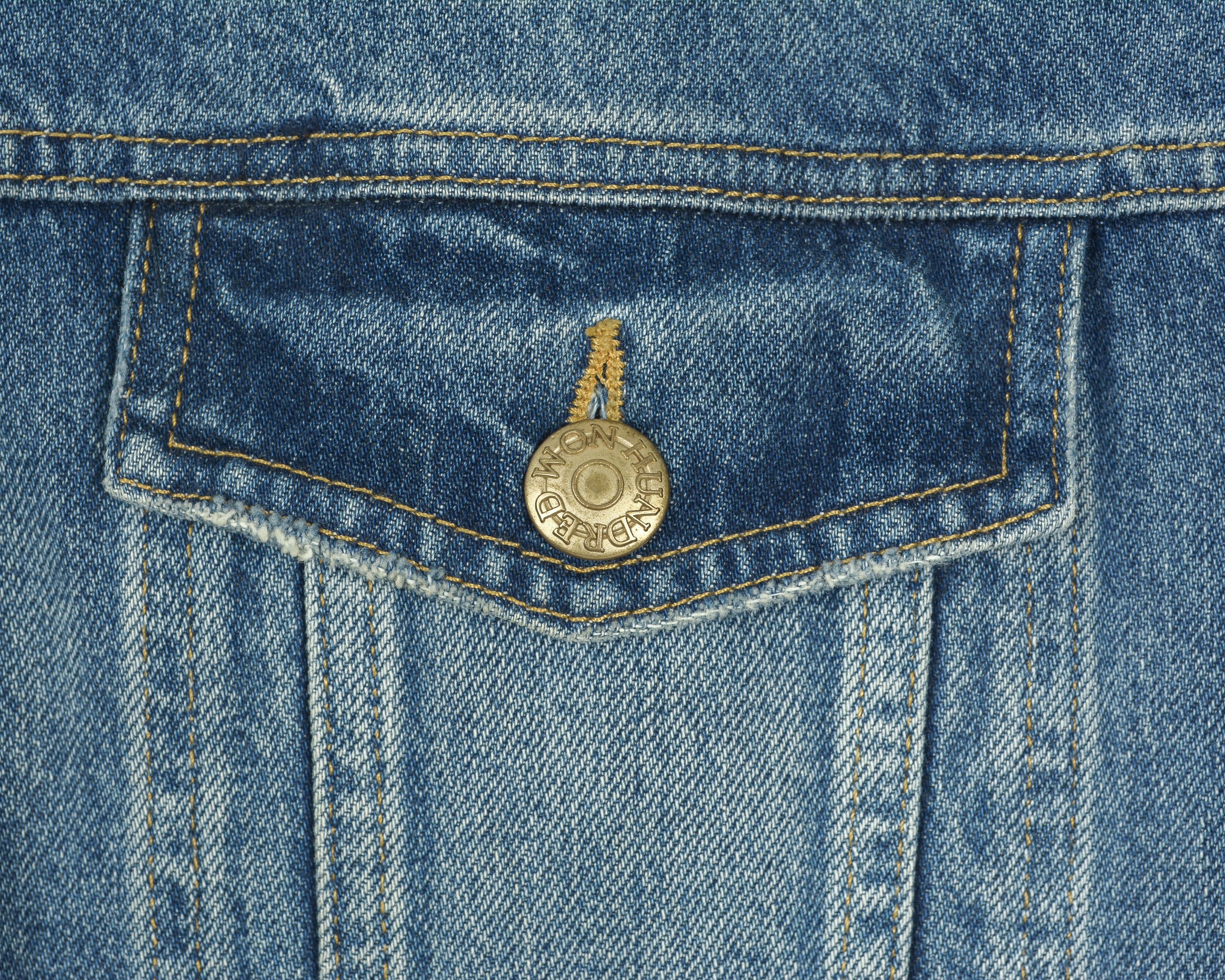 Won Hundred Fourteen Bay XL Denim Jacket Coat Stonewash Button Up Top Size US XL / EU 56 / 4 - 3 Thumbnail